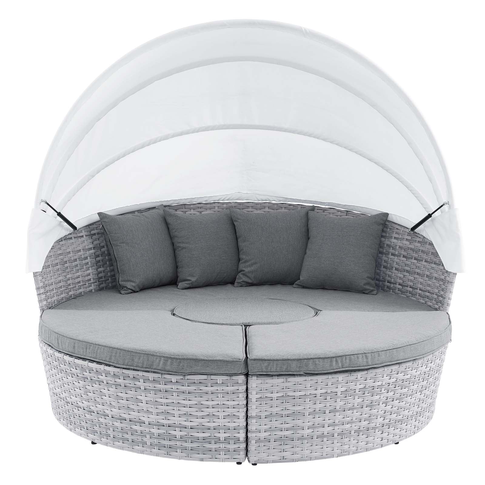 Modway Patio Daybeds - Scottsdale Canopy Outdoor Patio Daybed Light Gray