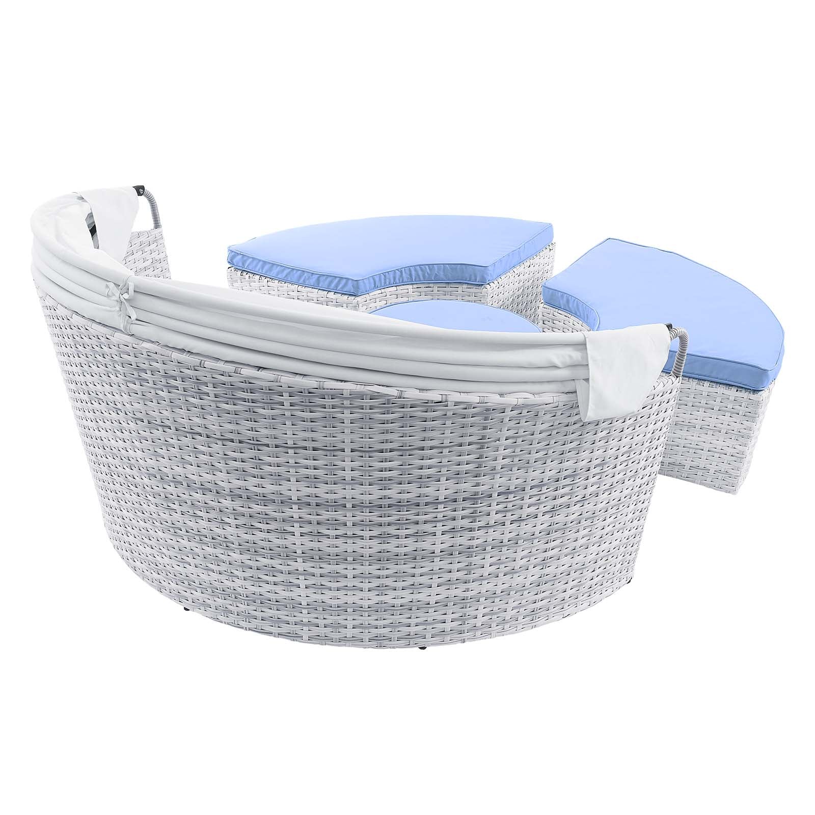 Modway Patio Daybeds - Scottsdale Canopy Outdoor Patio Daybed Light Gray Light Blue
