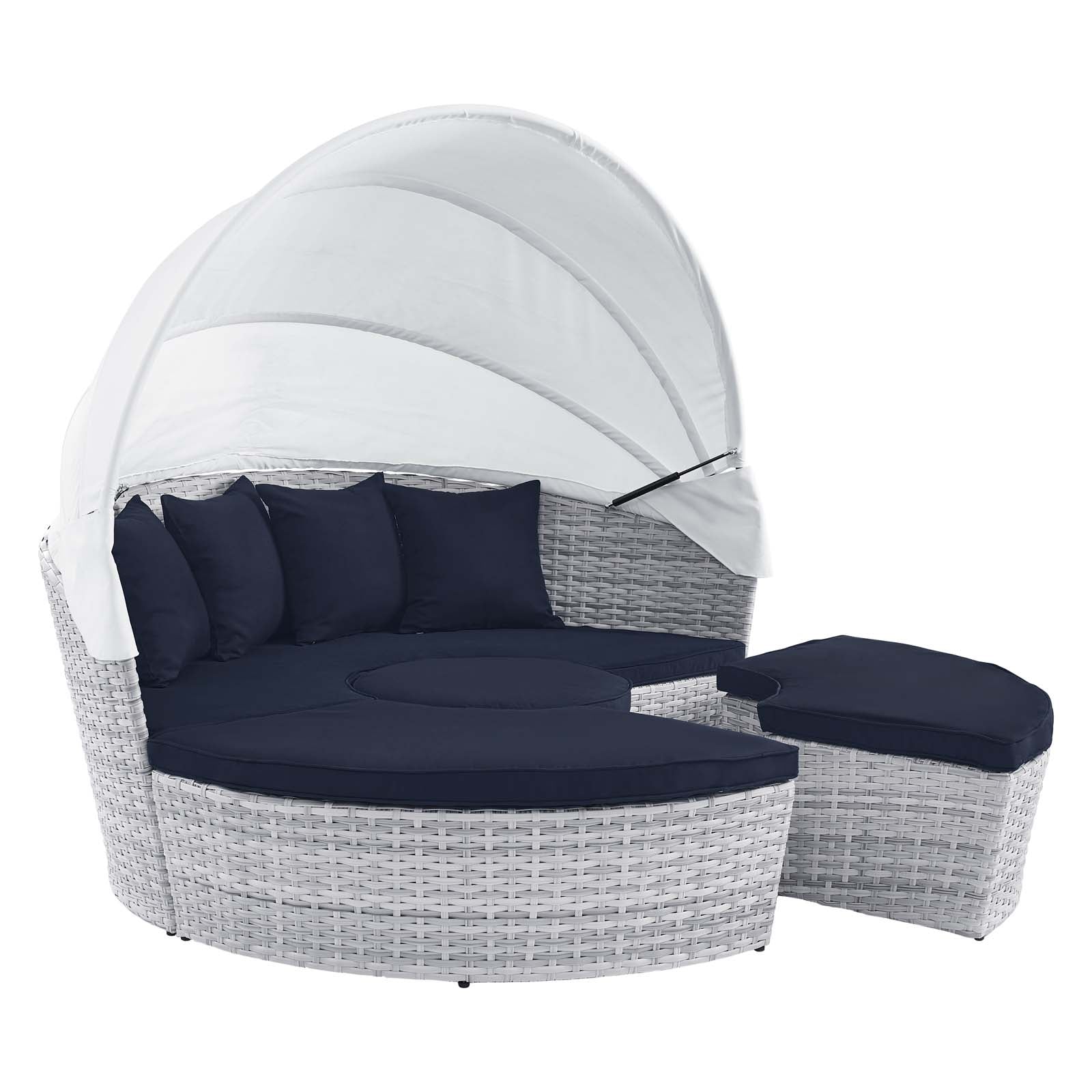Modway Patio Daybeds - Scottsdale Canopy Outdoor Patio Daybed Light Gray Navy