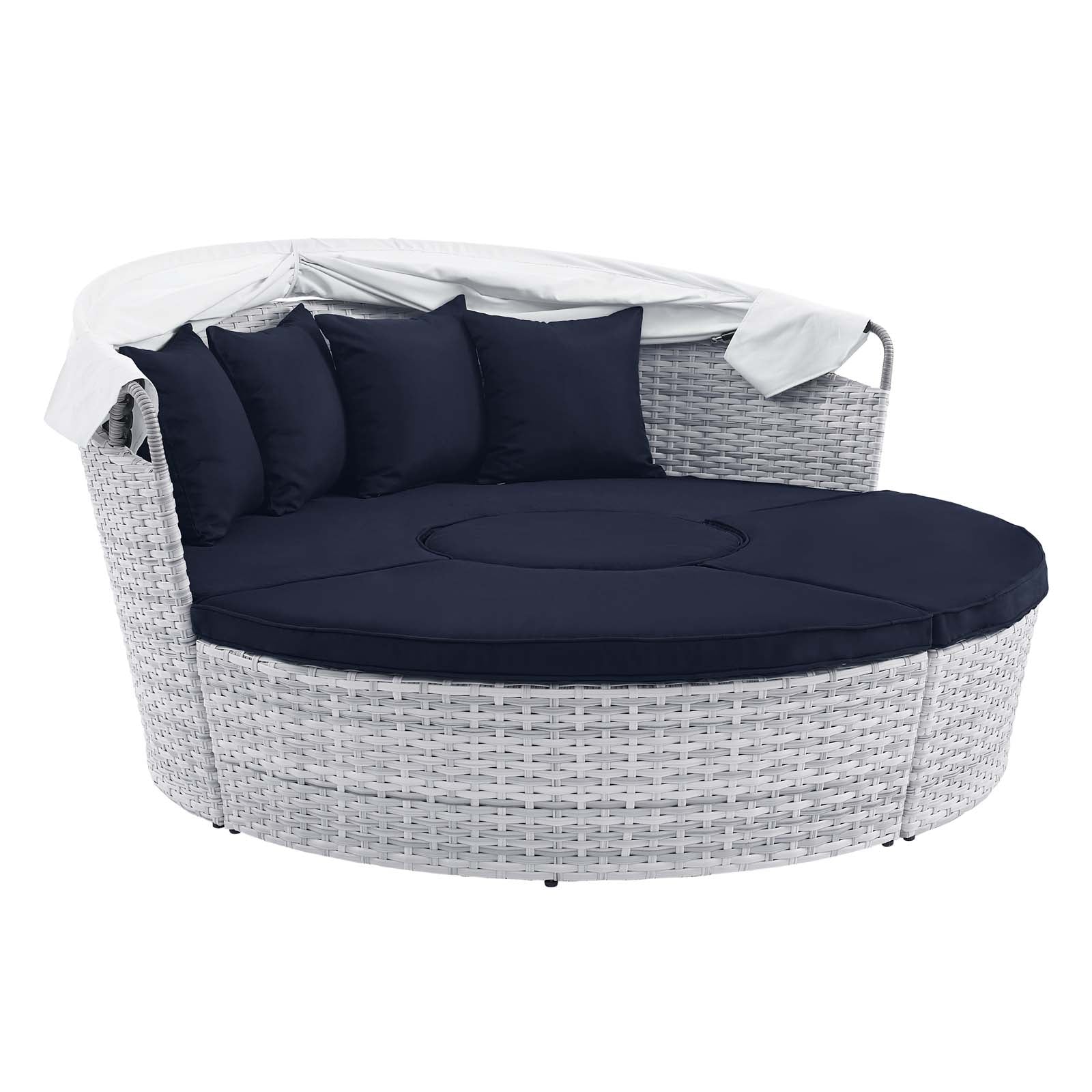 Modway Patio Daybeds - Scottsdale Canopy Outdoor Patio Daybed Light Gray Navy