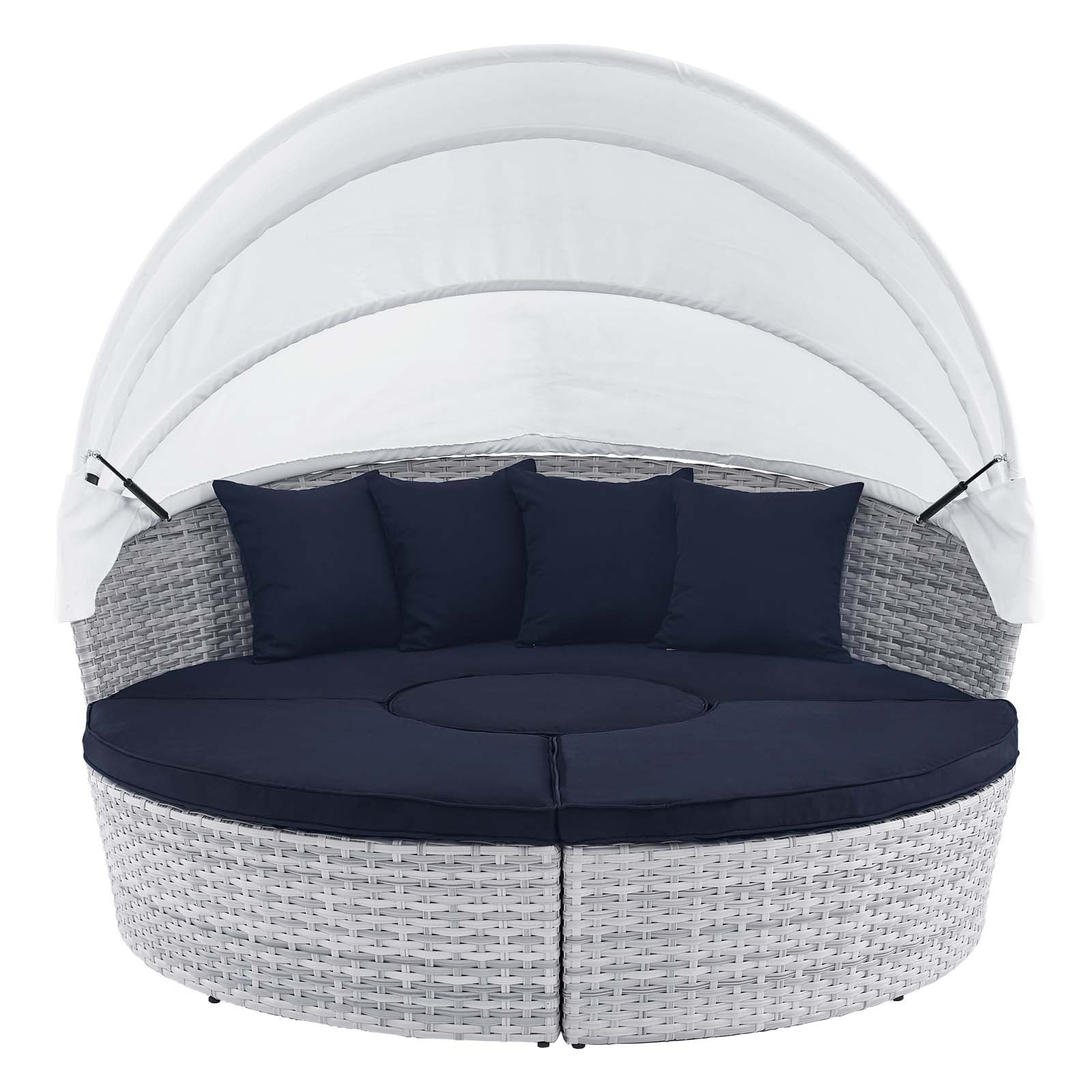 Modway Patio Daybeds - Scottsdale Canopy Outdoor Patio Daybed Light Gray Navy