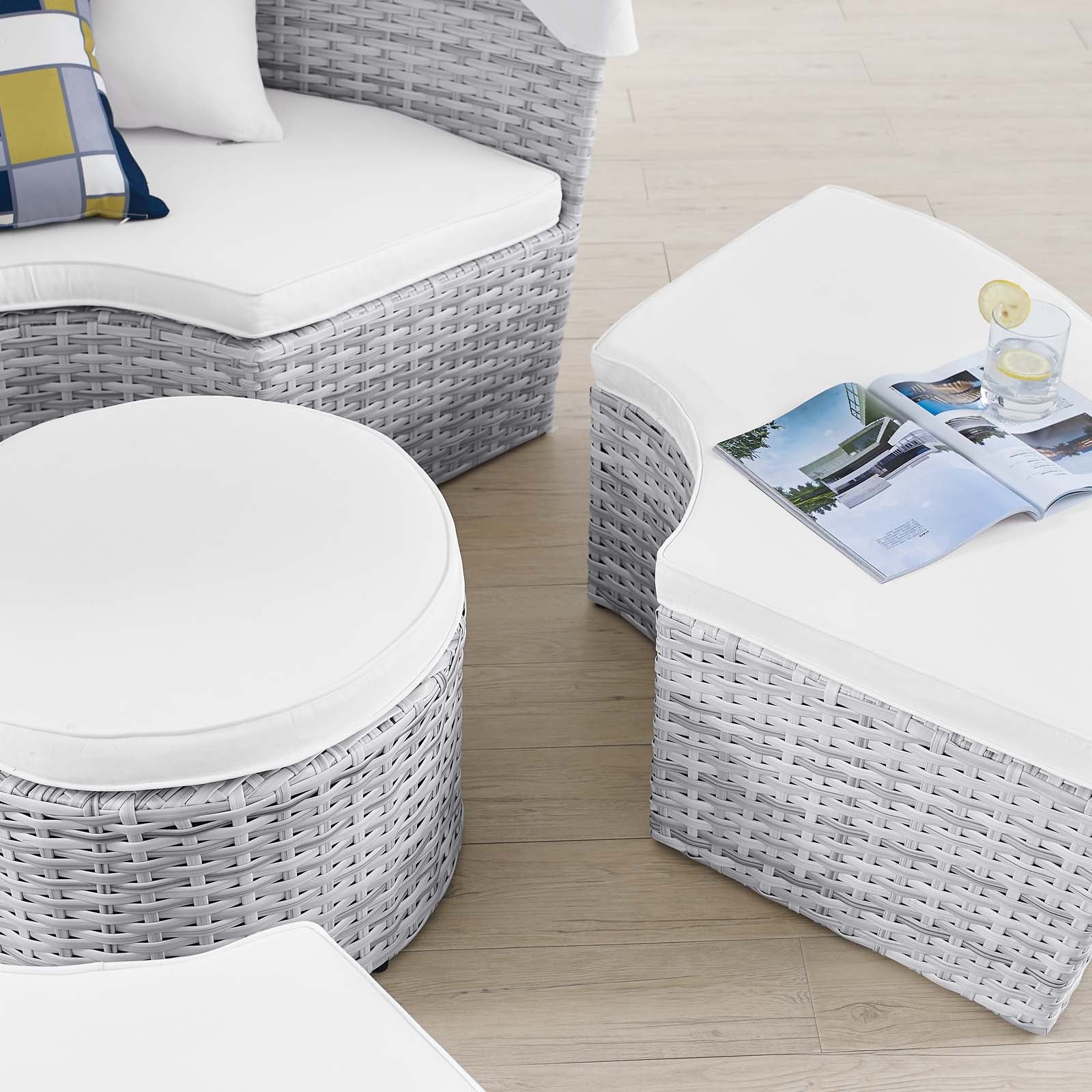 Modway Patio Daybeds - Scottsdale Canopy Outdoor Patio Daybed Light Gray White