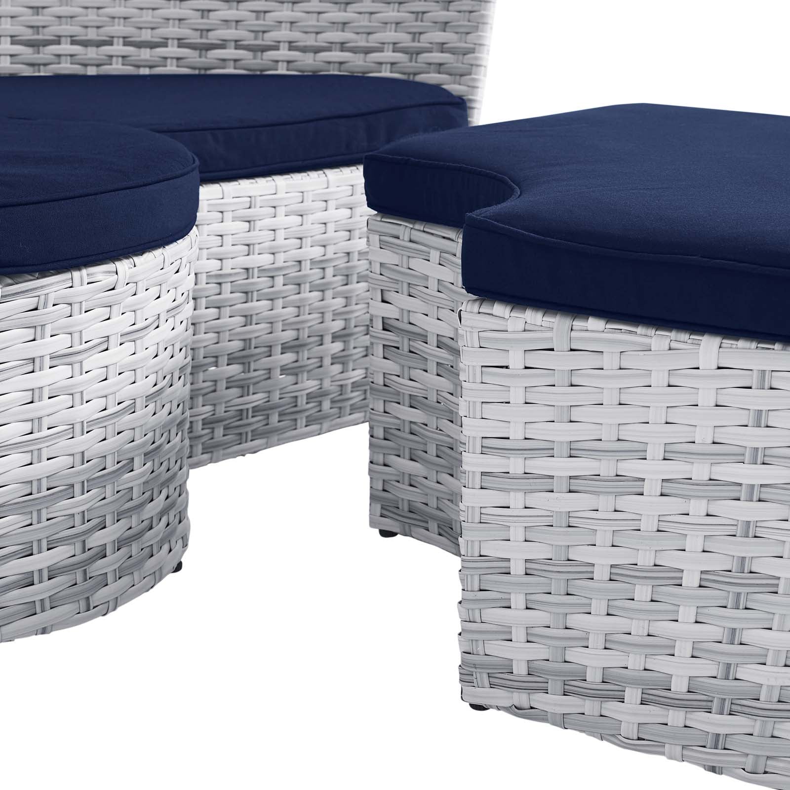 Modway Outdoor Conversation Sets - Scottsdale-Canopy-Sunbrella¨-Outdoor-Patio-Daybed-Light-Gray-Navy