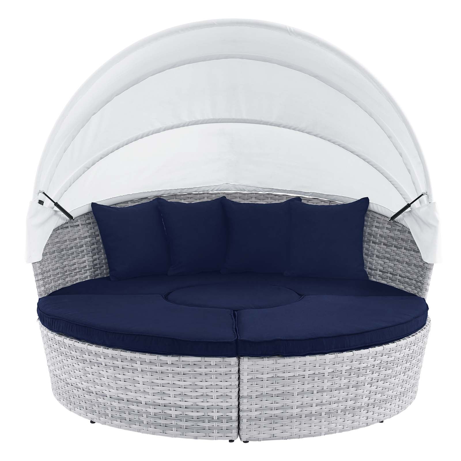 Modway Outdoor Conversation Sets - Scottsdale-Canopy-Sunbrella¨-Outdoor-Patio-Daybed-Light-Gray-Navy