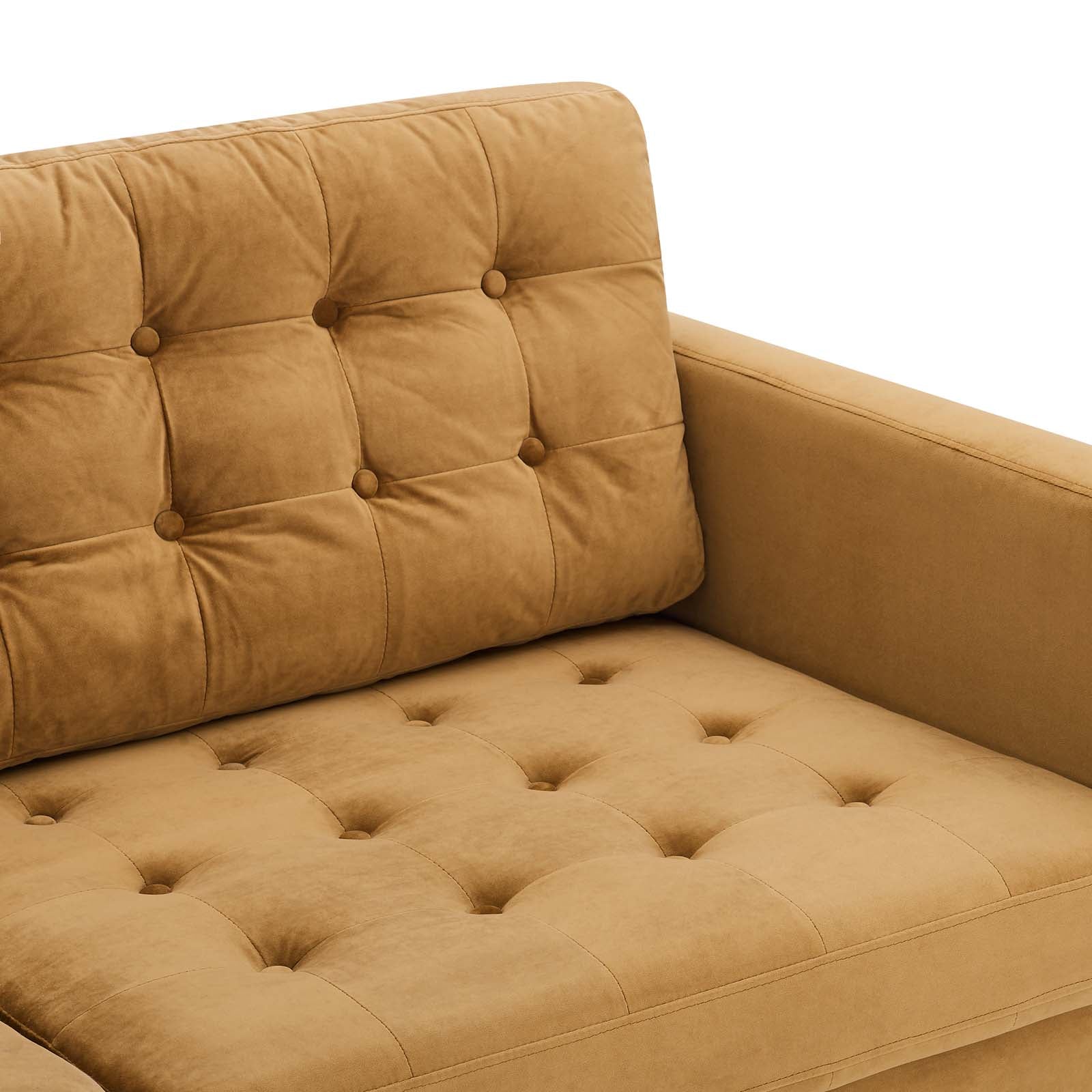 Modway Sofas & Couches - Exalt Tufted Performance Velvet Sofa Cognac