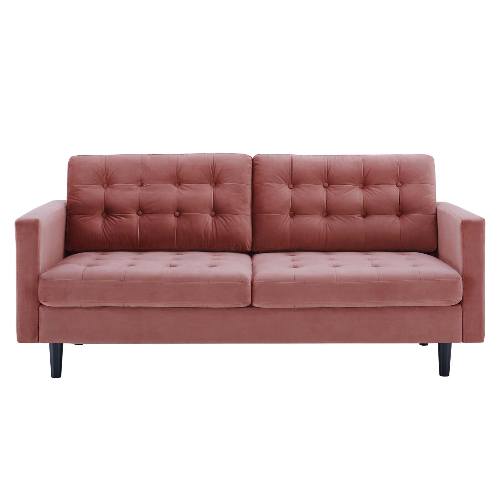 Modway Sofas & Couches - Exalt Tufted Performance Velvet Sofa Dusty Rose