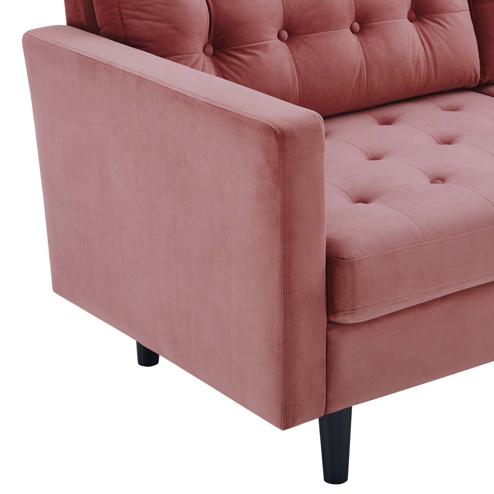 Modway Sofas & Couches - Exalt Tufted Performance Velvet Sofa Dusty Rose