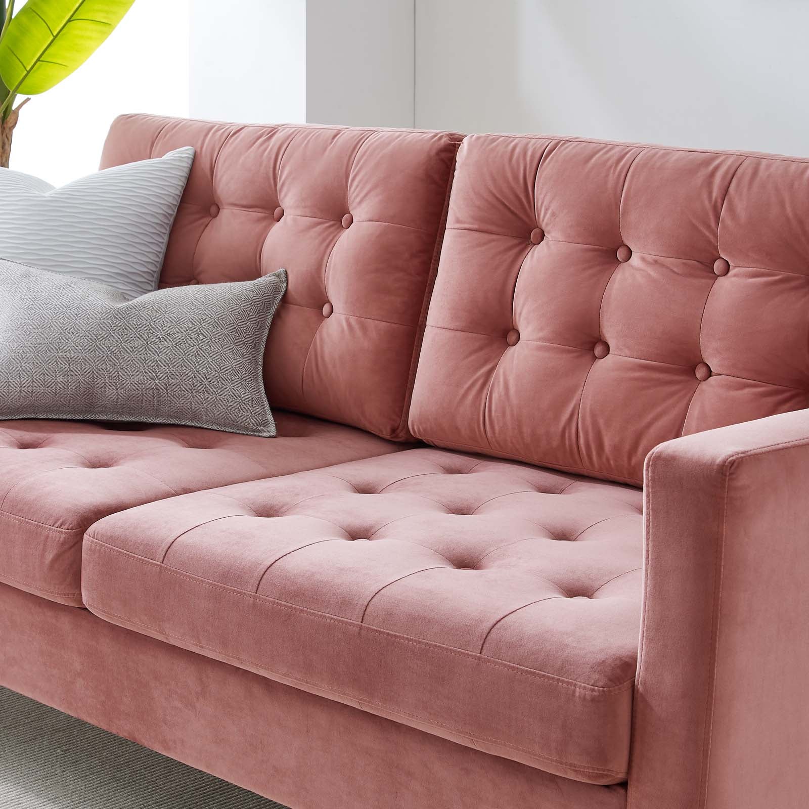 Modway Sofas & Couches - Exalt Tufted Performance Velvet Sofa Dusty Rose
