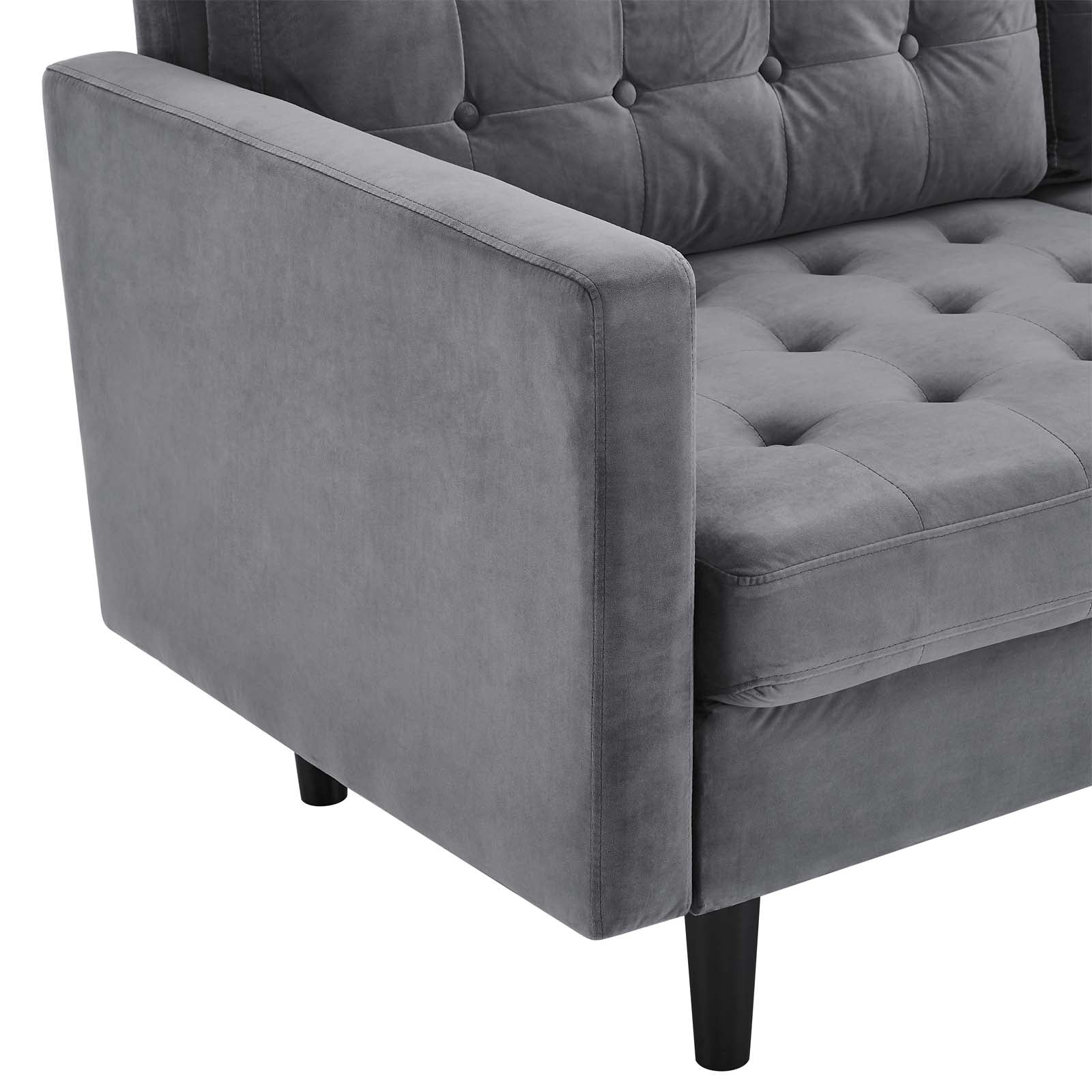 Modway Sofas & Couches - Exalt Tufted Performance Velvet Sofa Gray