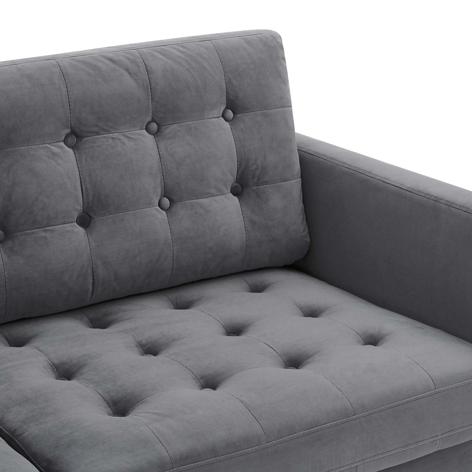 Modway Sofas & Couches - Exalt Tufted Performance Velvet Sofa Gray