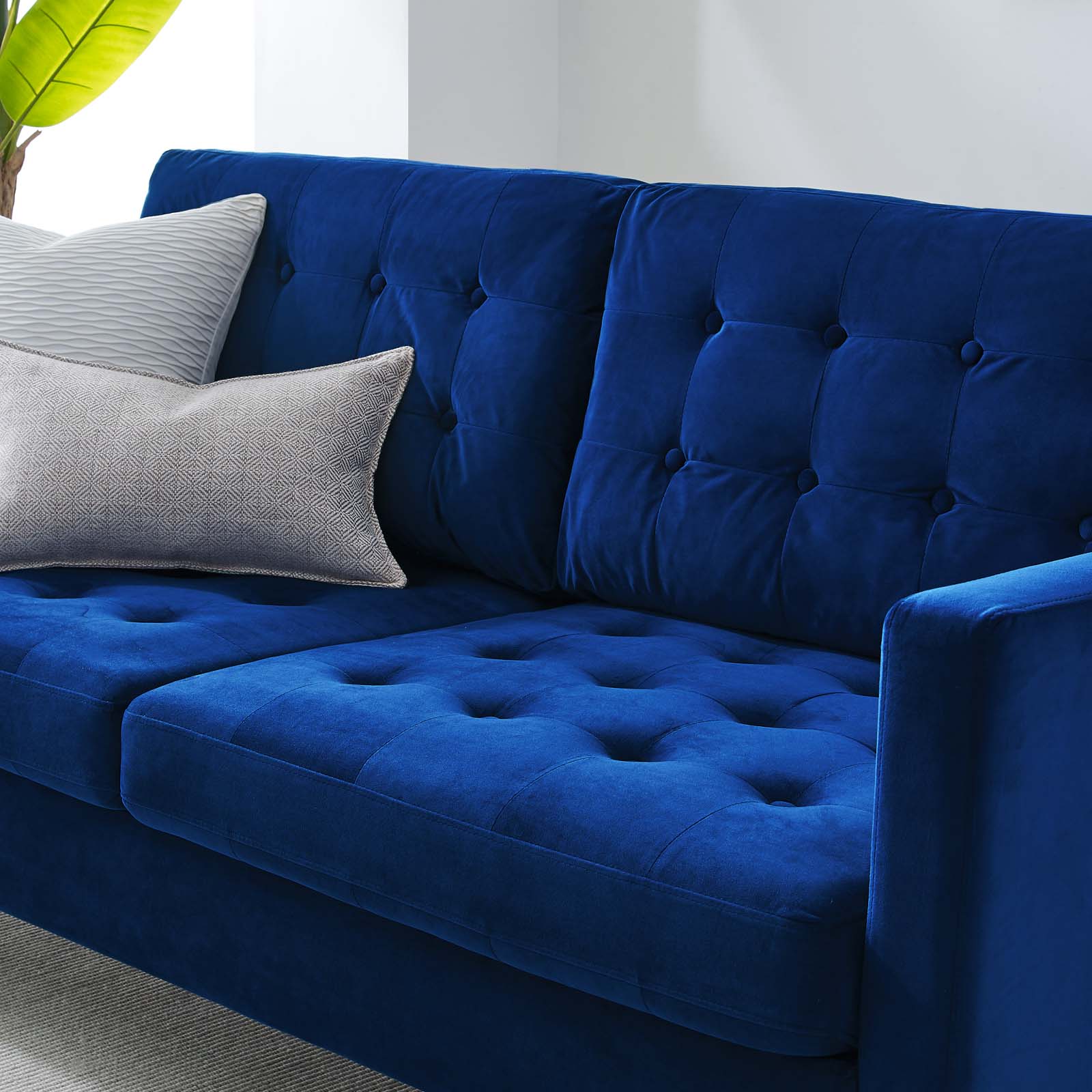 Modway Sofas & Couches - Exalt Tufted Performance Velvet Sofa Navy