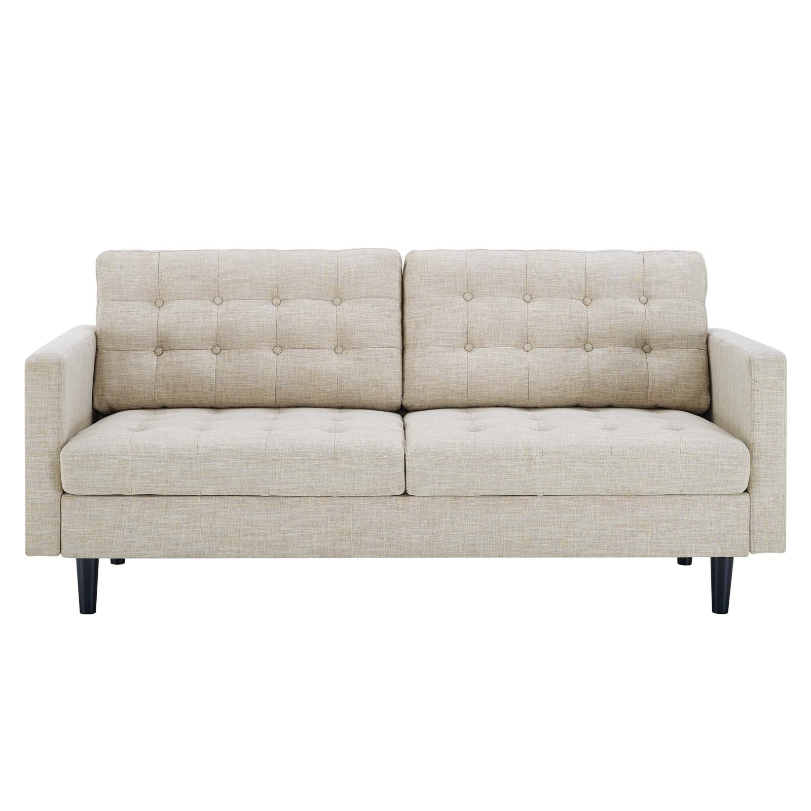 Modway Sofas & Couches - Exalt Tufted Fabric Sofa Beige
