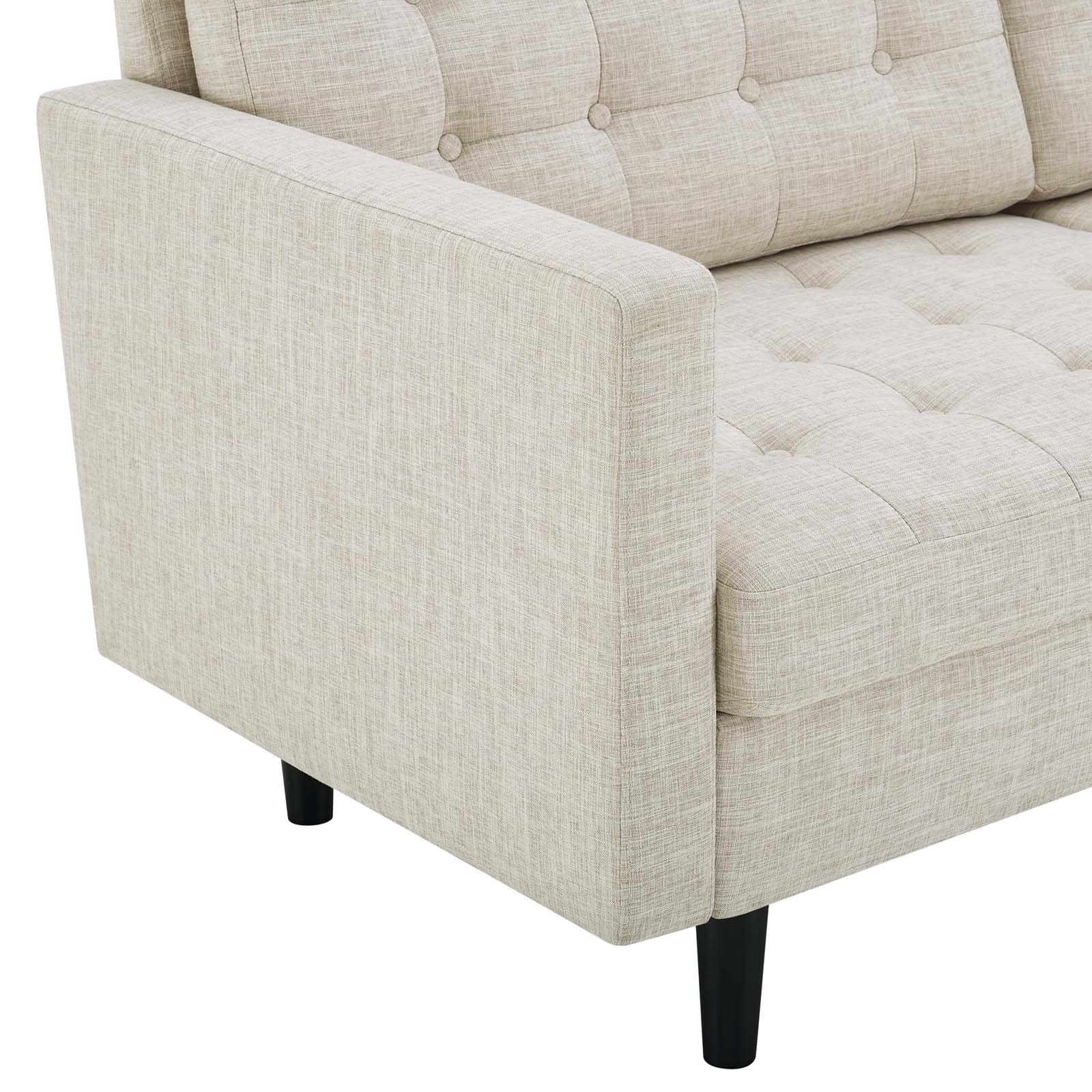 Modway Sofas & Couches - Exalt Tufted Fabric Sofa Beige