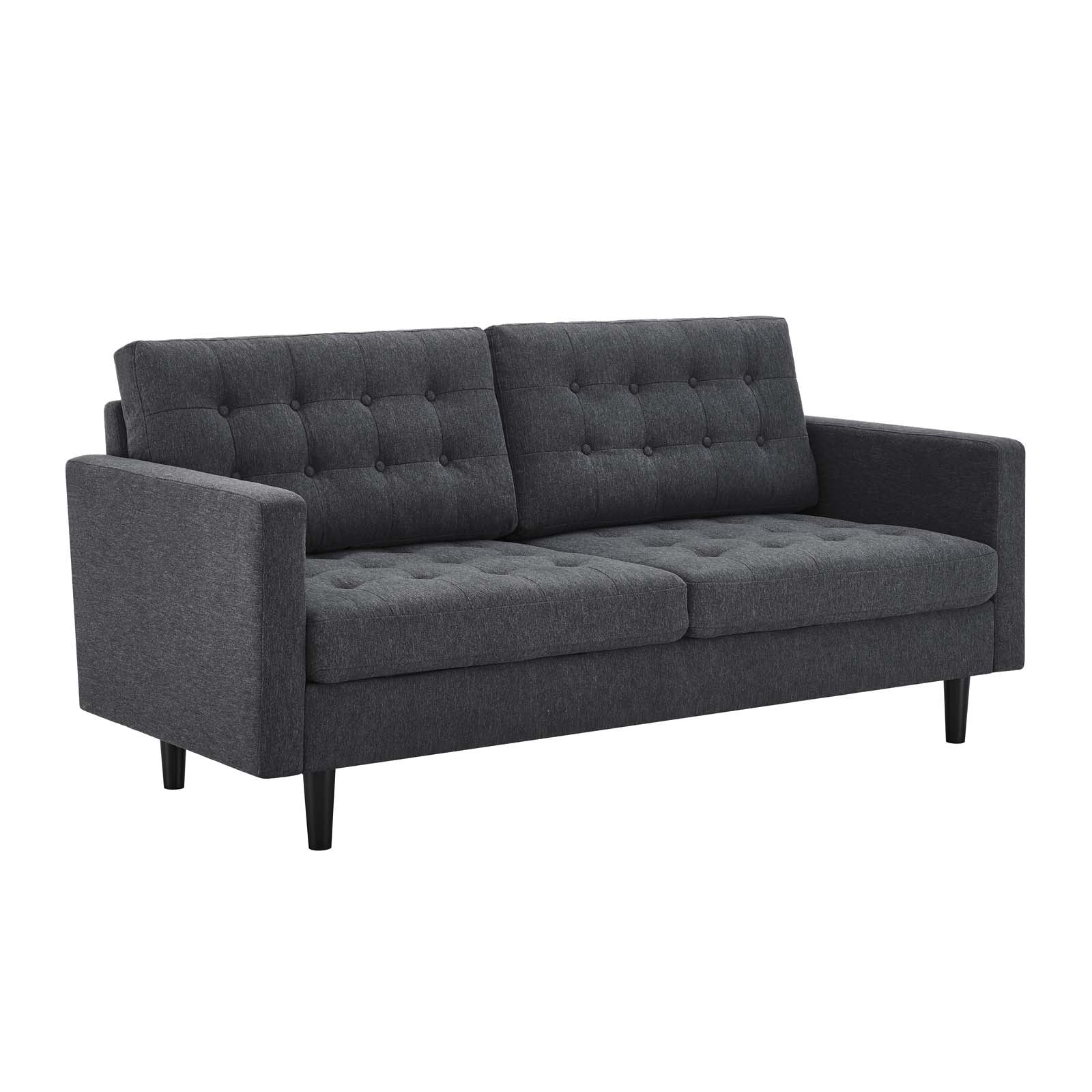 Modway Sofas & Couches - Exalt Tufted Fabric Sofa Charcoal