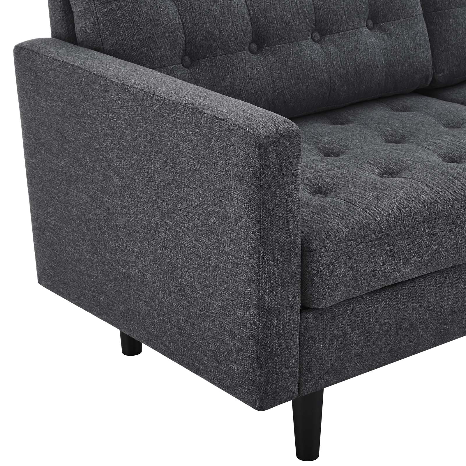 Modway Sofas & Couches - Exalt Tufted Fabric Sofa Charcoal