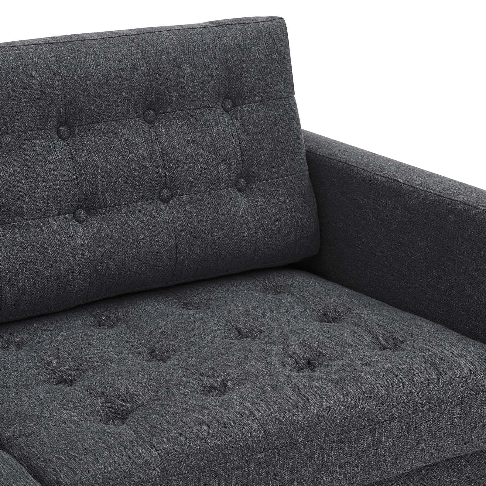 Modway Sofas & Couches - Exalt Tufted Fabric Sofa Charcoal
