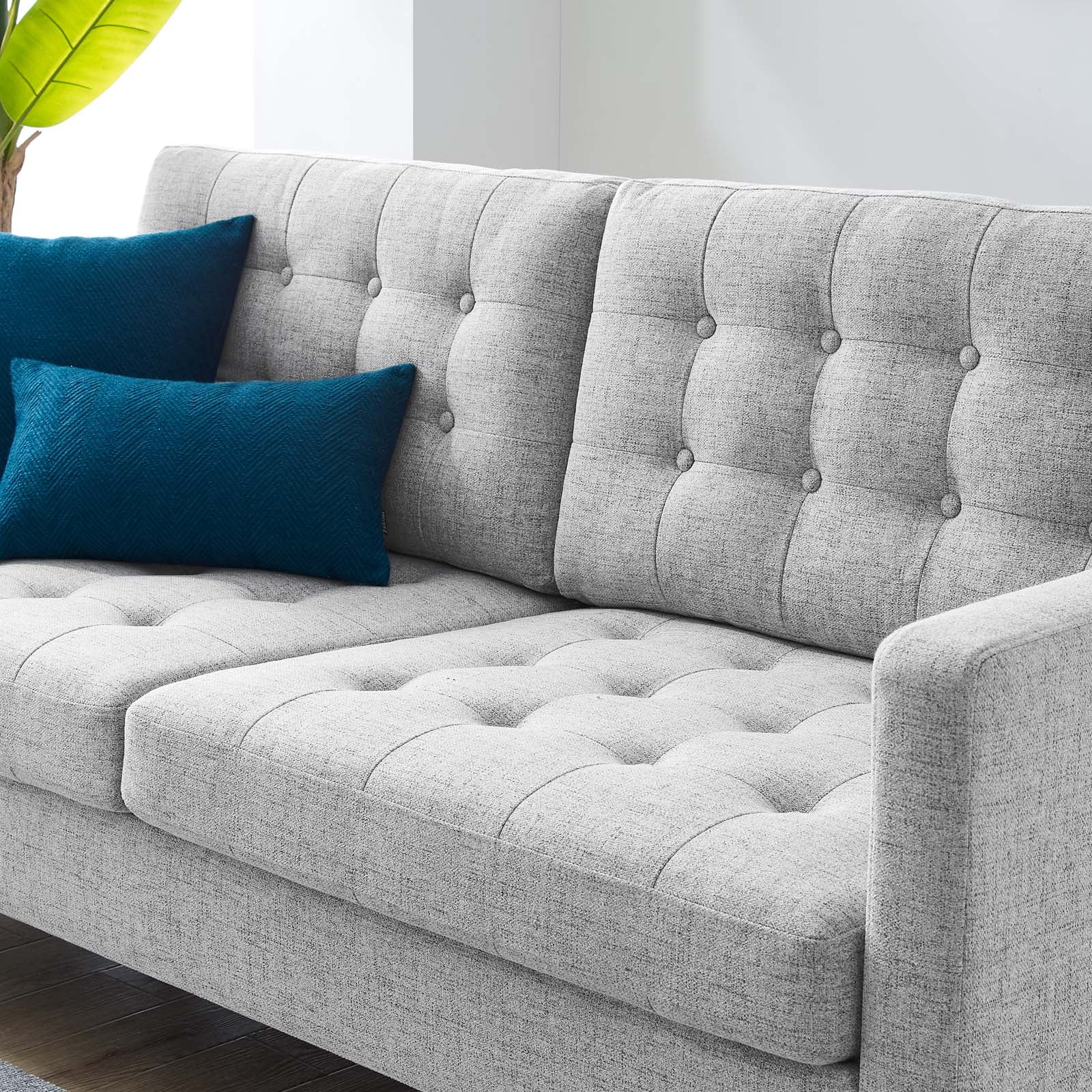 Modway Sofas & Couches - Exalt Tufted Fabric Sofa Light Gray