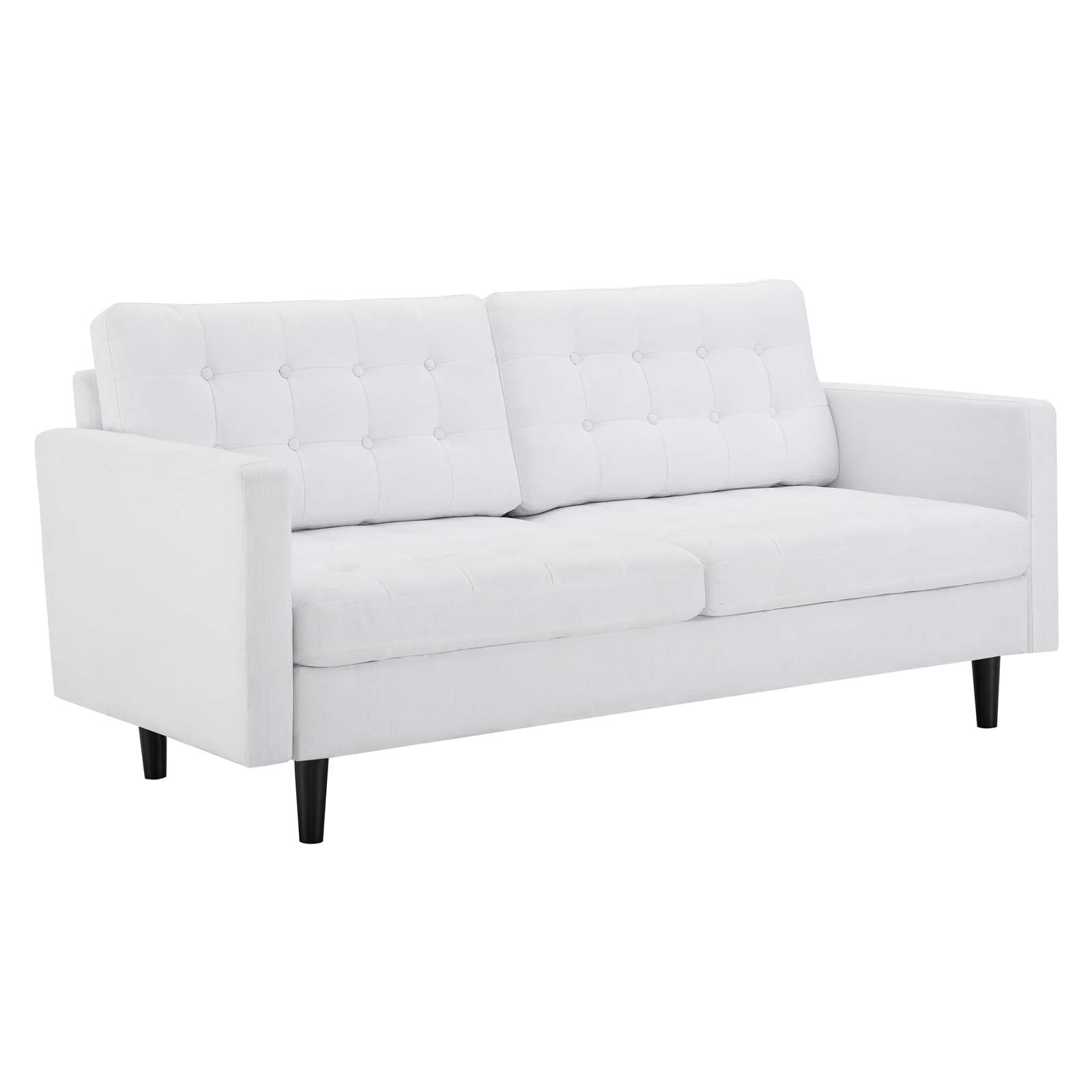 Modway Sofas & Couches - Exalt Tufted Fabric Sofa White