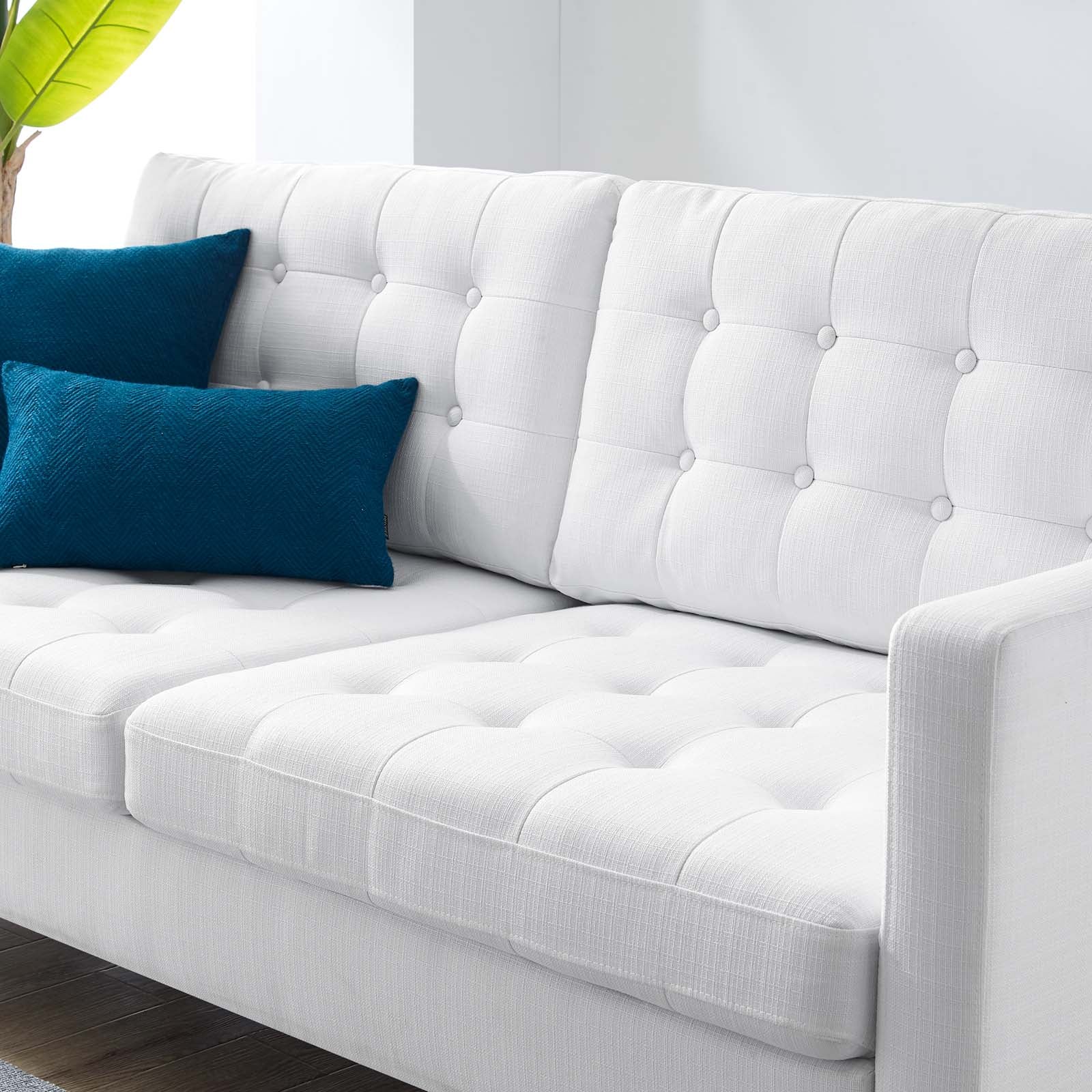 Modway Sofas & Couches - Exalt Tufted Fabric Sofa White