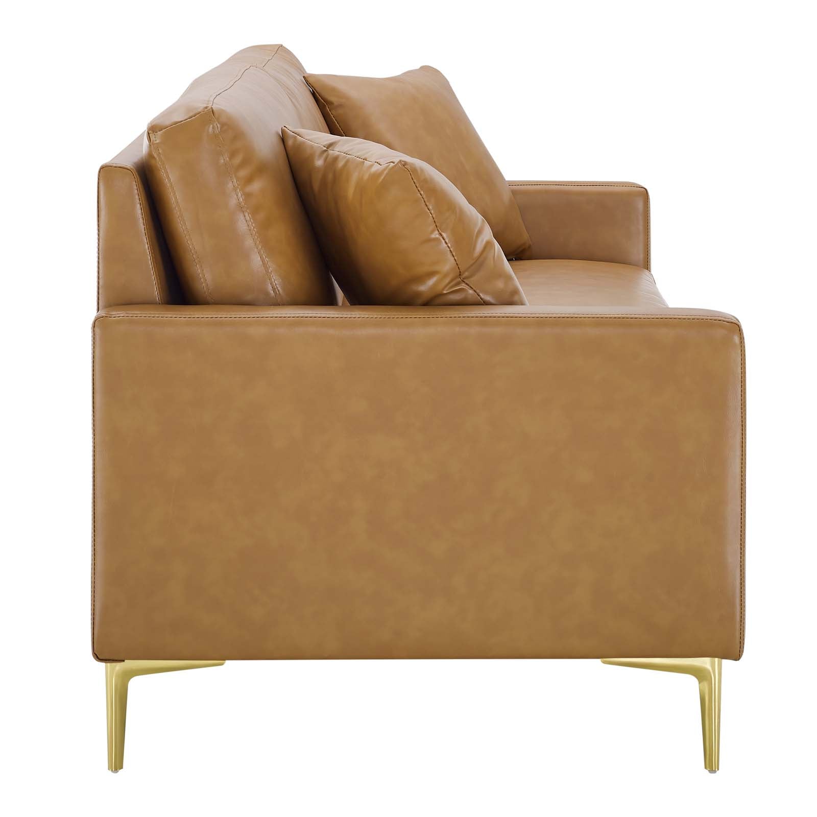Modway Sofas & Couches - Juliana Vegan Leather Sofa Tan