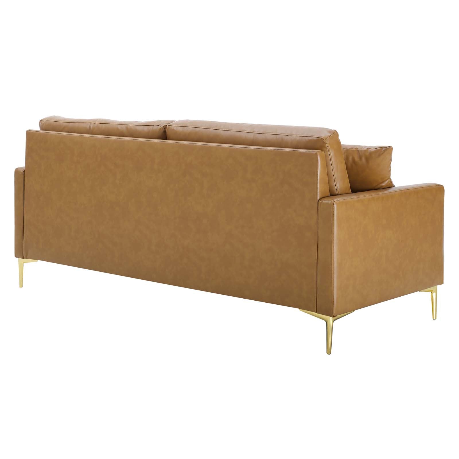 Modway Sofas & Couches - Juliana Vegan Leather Sofa Tan