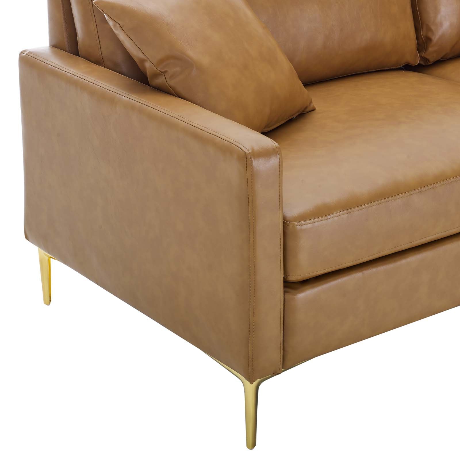 Modway Sofas & Couches - Juliana Vegan Leather Sofa Tan