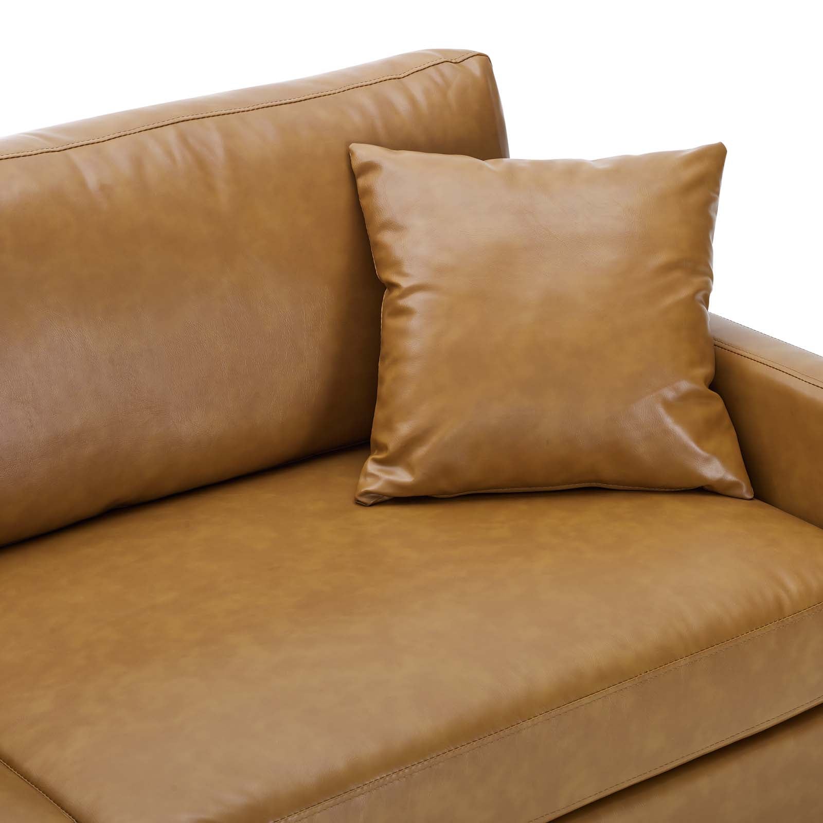 Modway Sofas & Couches - Juliana Vegan Leather Sofa Tan