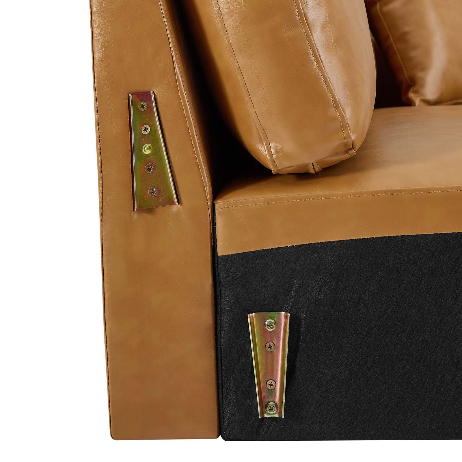Modway Sofas & Couches - Juliana Vegan Leather Sofa Tan