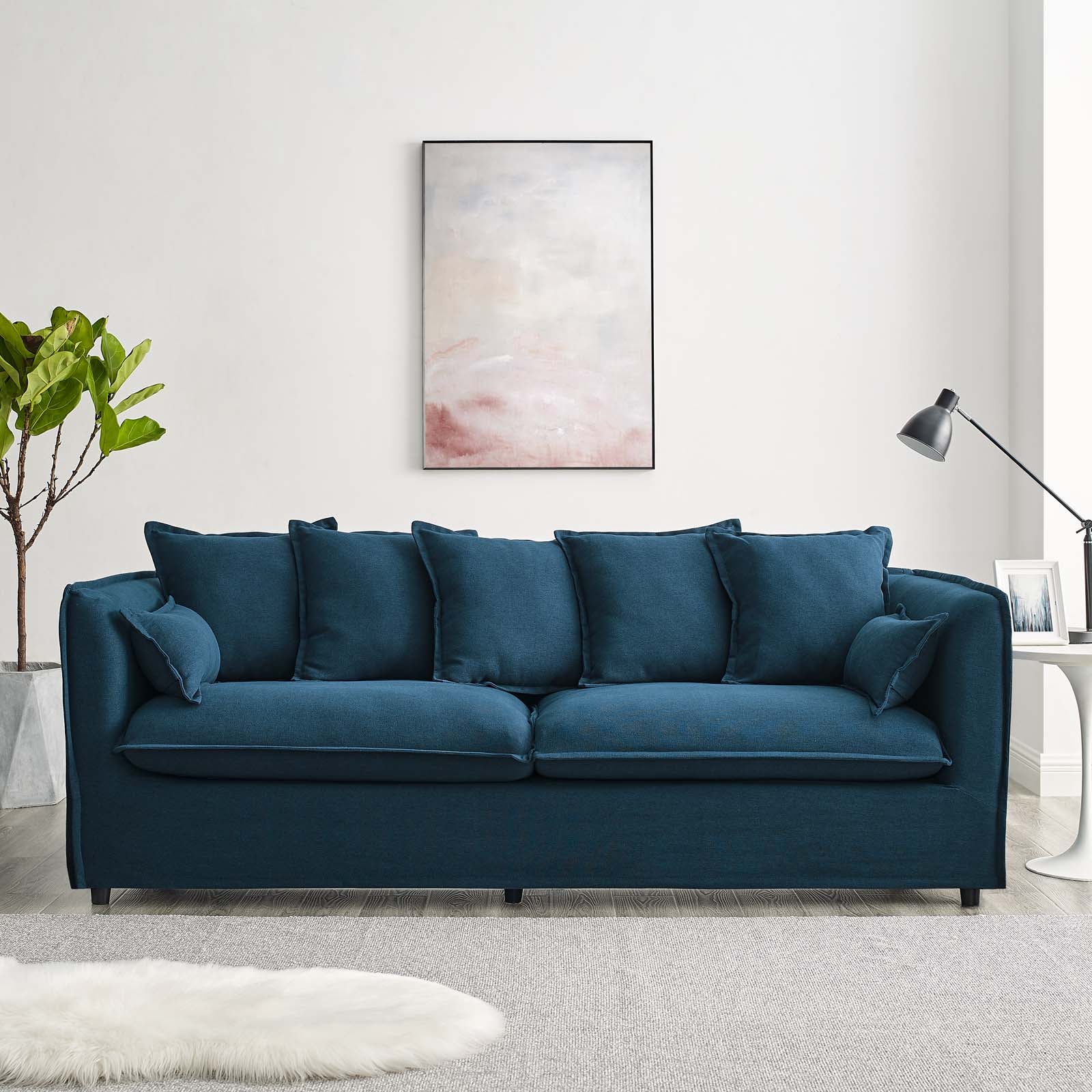 Modway Sofas & Couches - Avalon Slipcover Fabric Sofa Azure