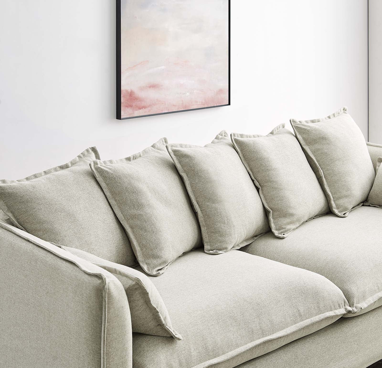 Modway Sofas & Couches - Avalon Slipcover Fabric Sofa Beige