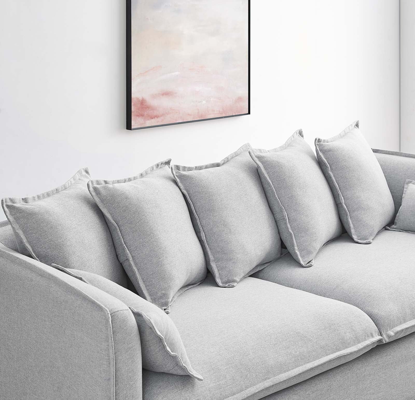 Modway Sofas & Couches - Avalon Slipcover Fabric Sofa Light Gray