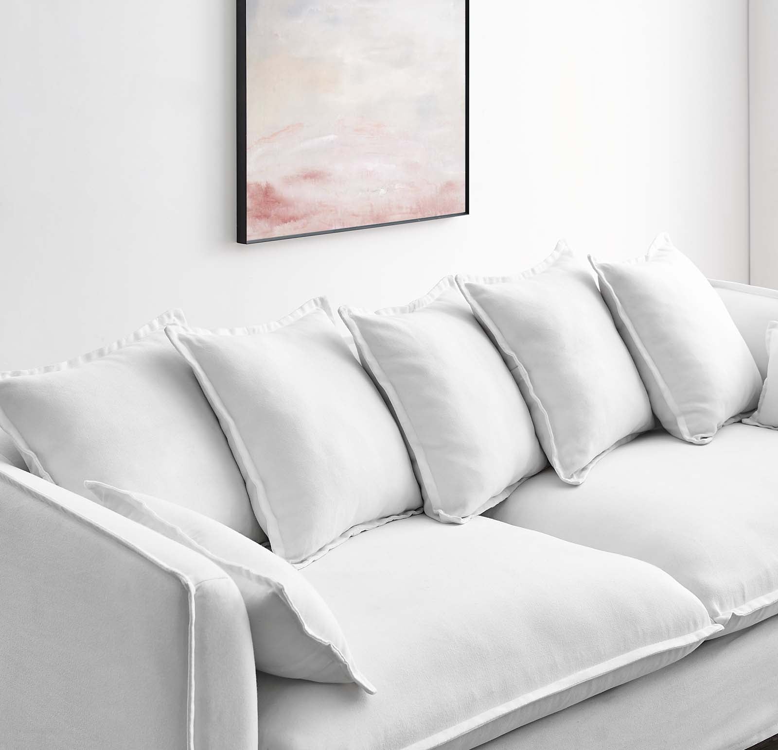 Modway Sofas & Couches - Avalon Slipcover Fabric Sofa White