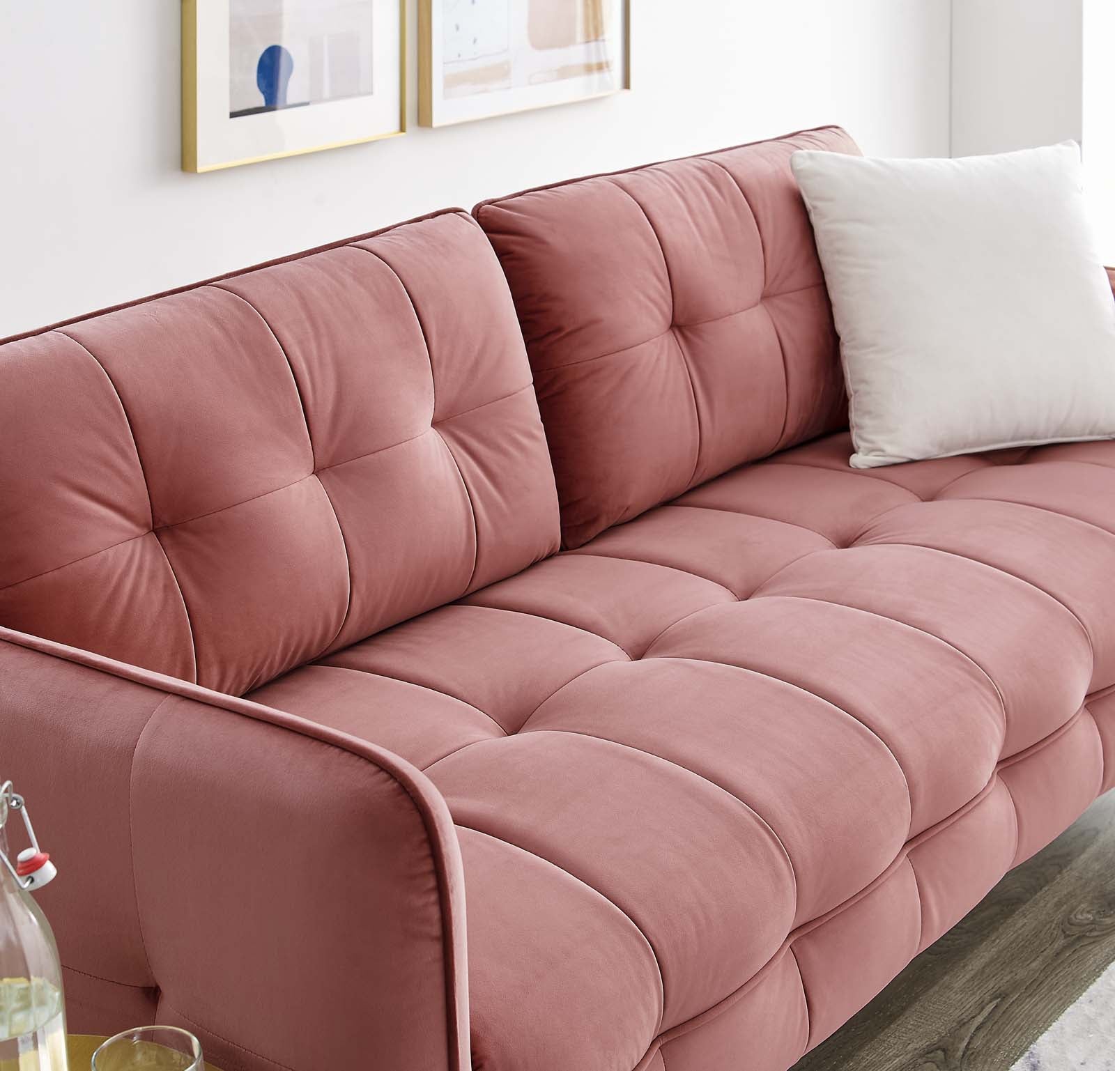 Modway Sofas & Couches - Cameron Tufted Performance Velvet Sofa Dusty Rose