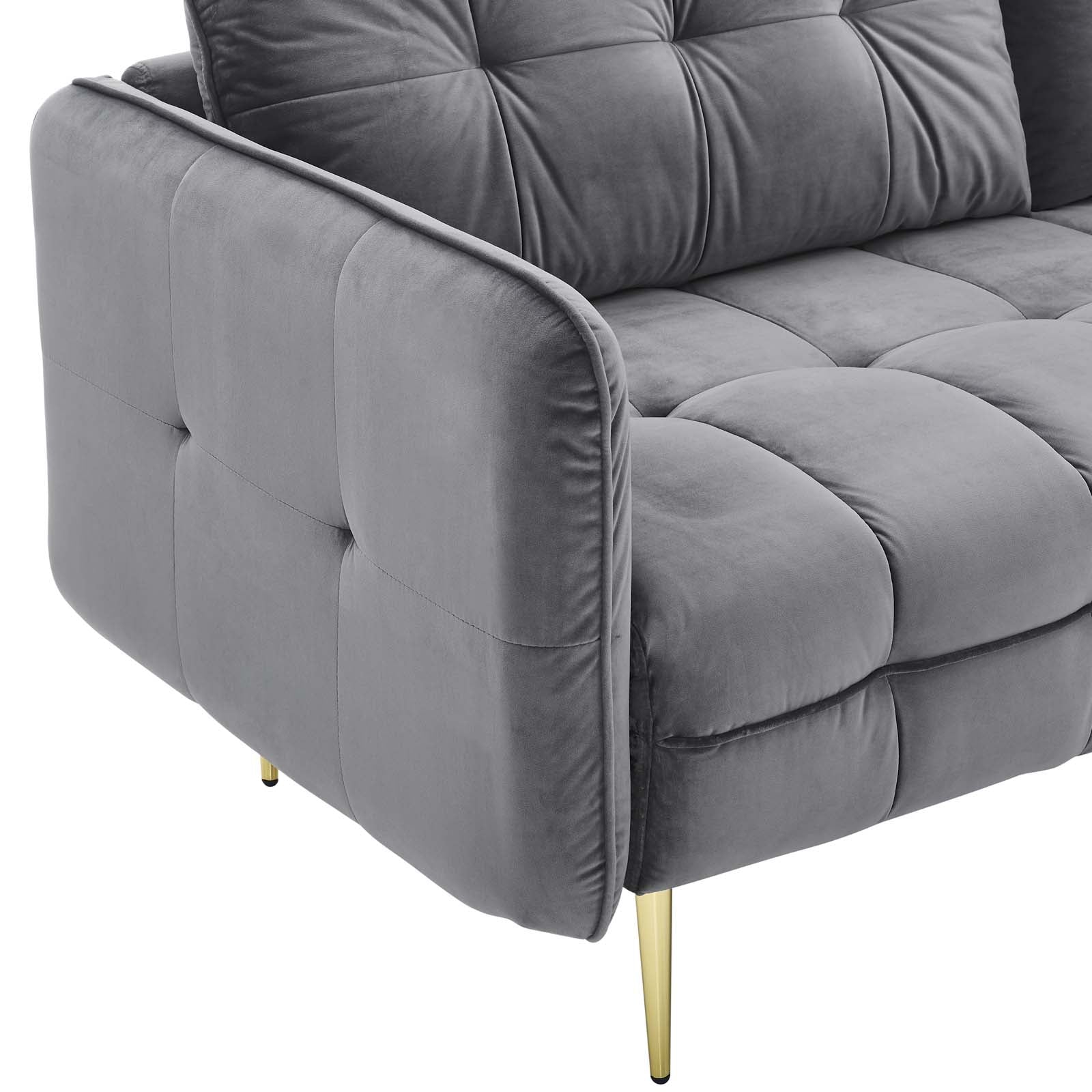 Modway Sofas & Couches - Cameron Tufted Performance Velvet Sofa Gray