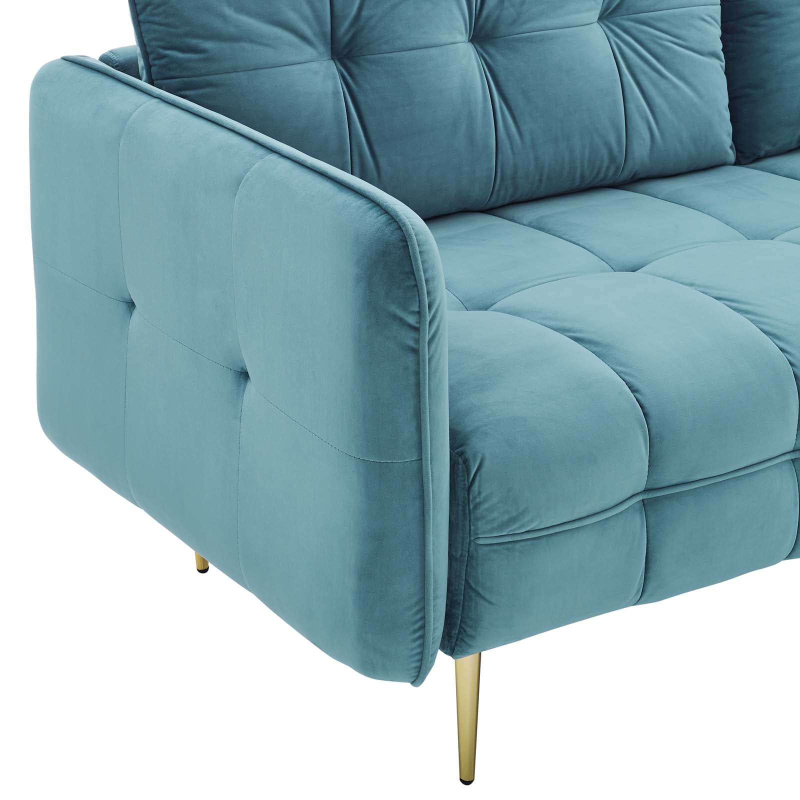 Modway Sofas & Couches - Cameron Tufted Performance Velvet Sofa Sea Blue