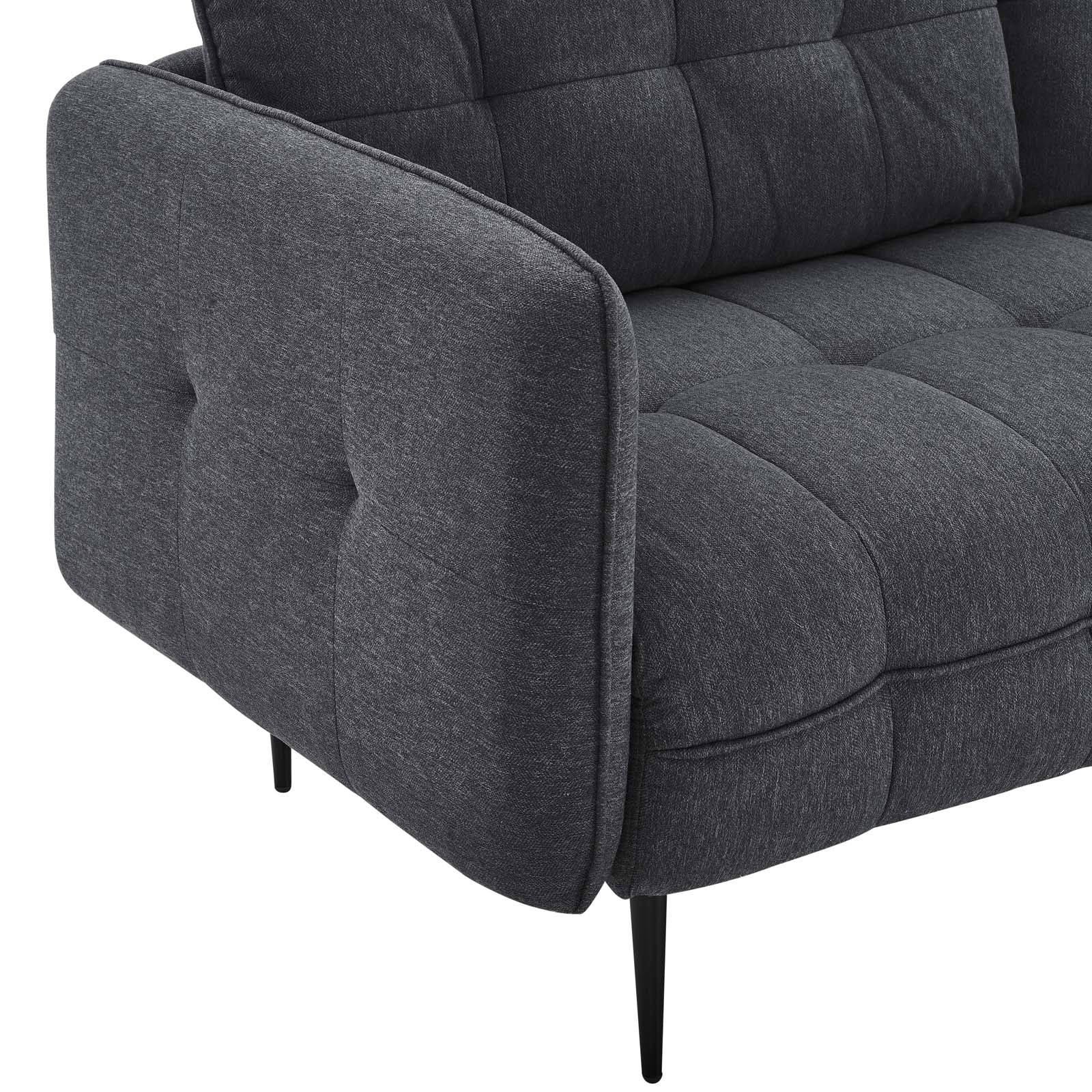 Modway Sofas & Couches - Cameron Tufted Fabric Sofa Charcoal