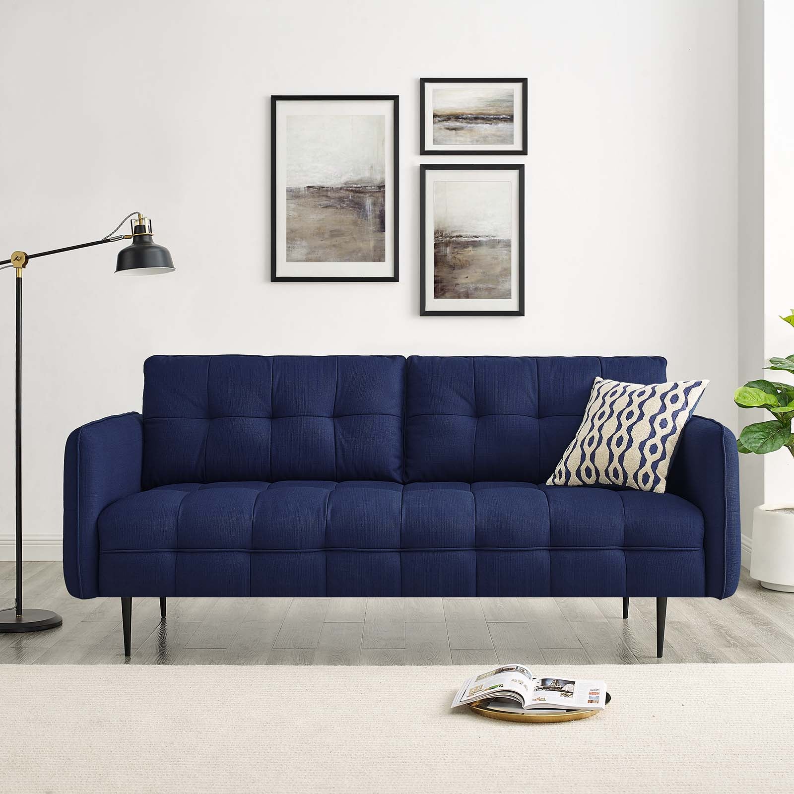 Modway Sofas & Couches - Cameron Tufted Fabric Sofa Royal Blue