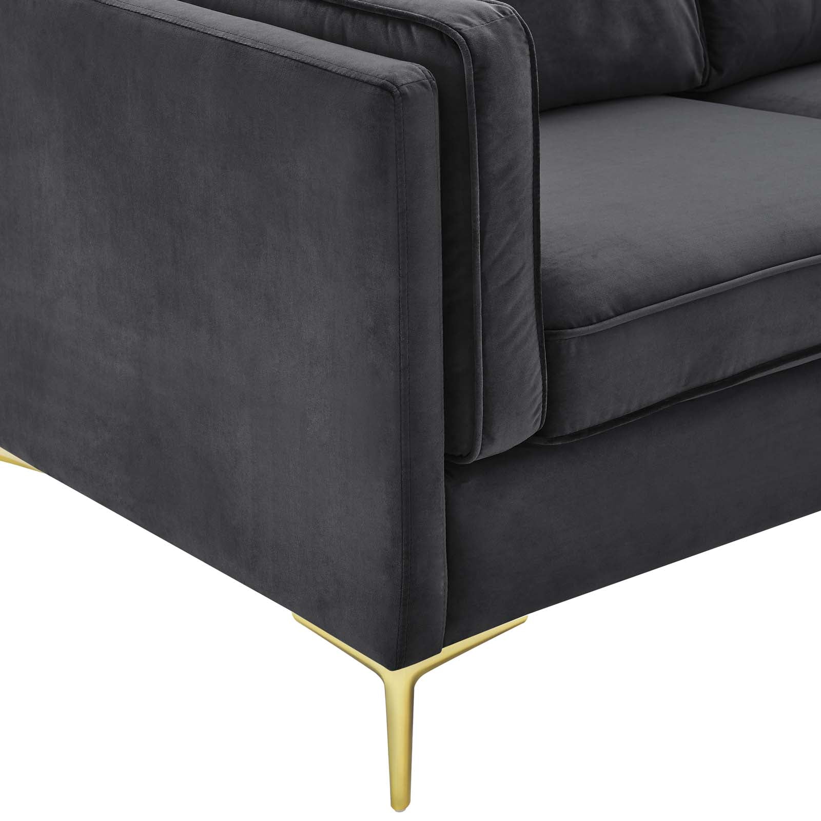 Modway Sofas & Couches - Kaiya Performance Velvet Sofa Charcoal
