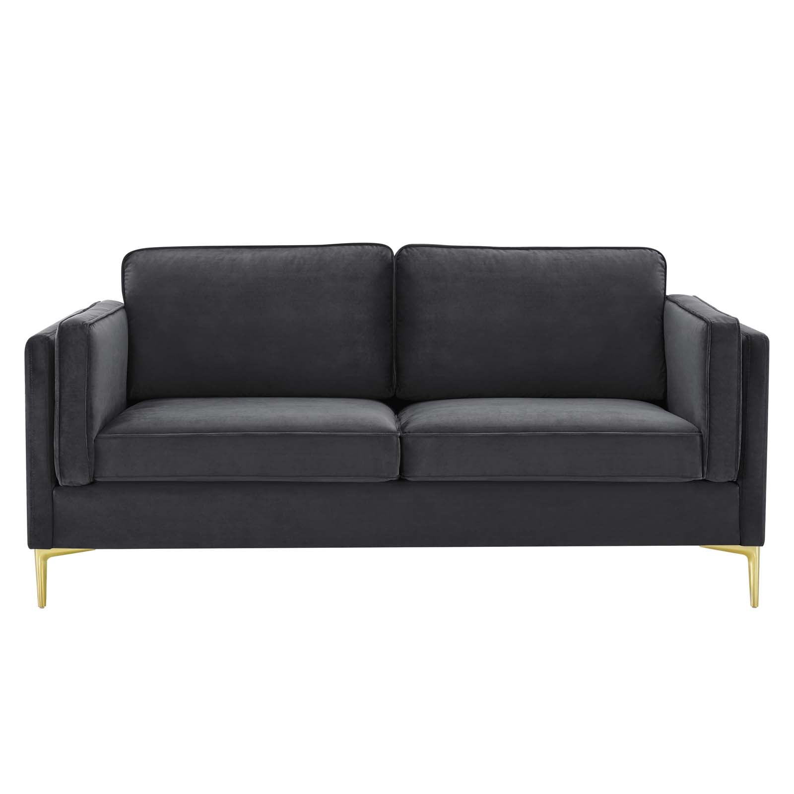 Modway Sofas & Couches - Kaiya Performance Velvet Sofa Charcoal