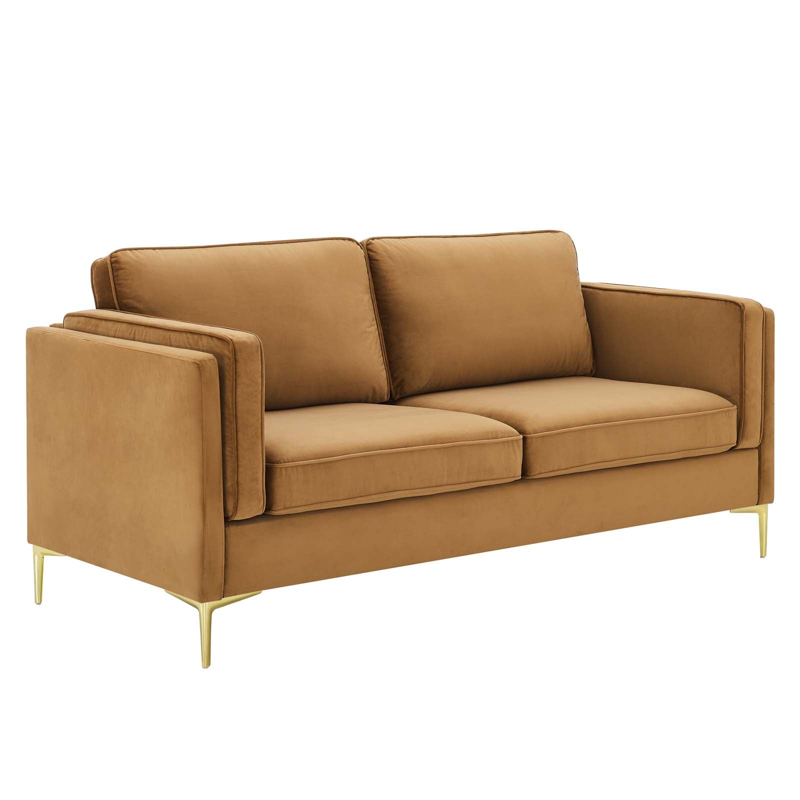 Modway Sofas & Couches - Kaiya Performance Velvet Sofa Cognac