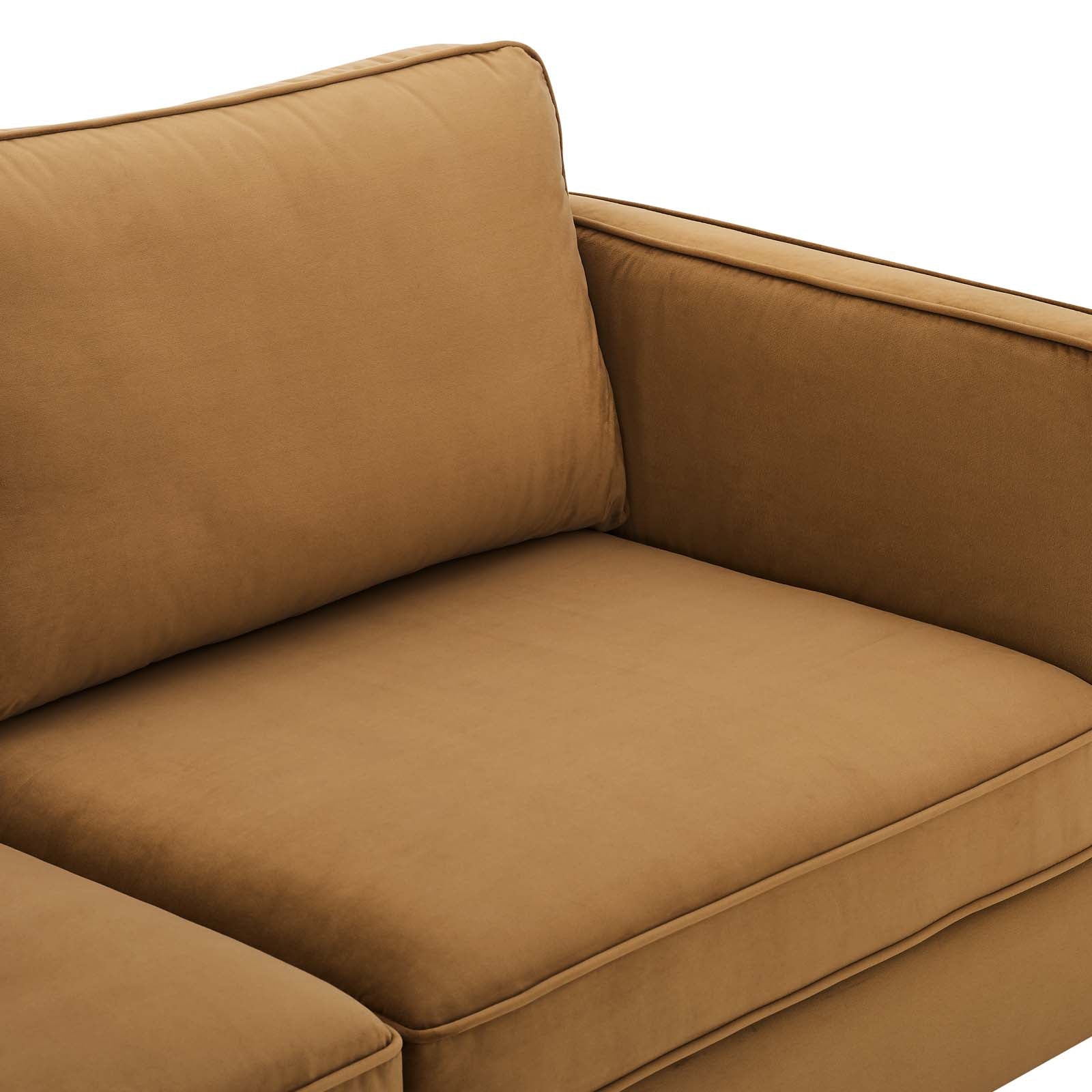 Modway Sofas & Couches - Kaiya Performance Velvet Sofa Cognac