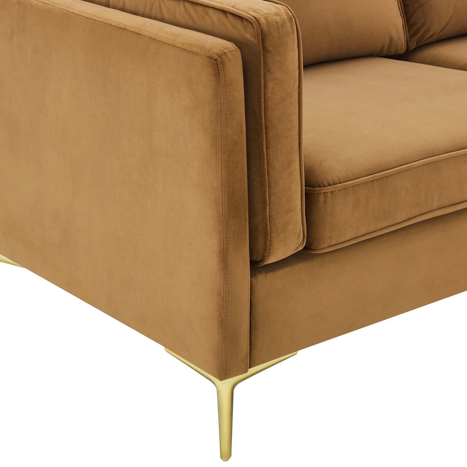 Modway Sofas & Couches - Kaiya Performance Velvet Sofa Cognac