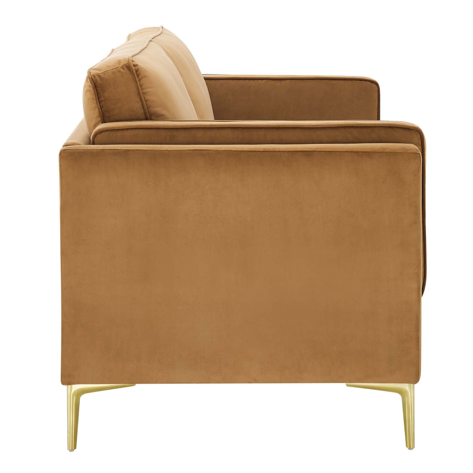 Modway Sofas & Couches - Kaiya Performance Velvet Sofa Cognac