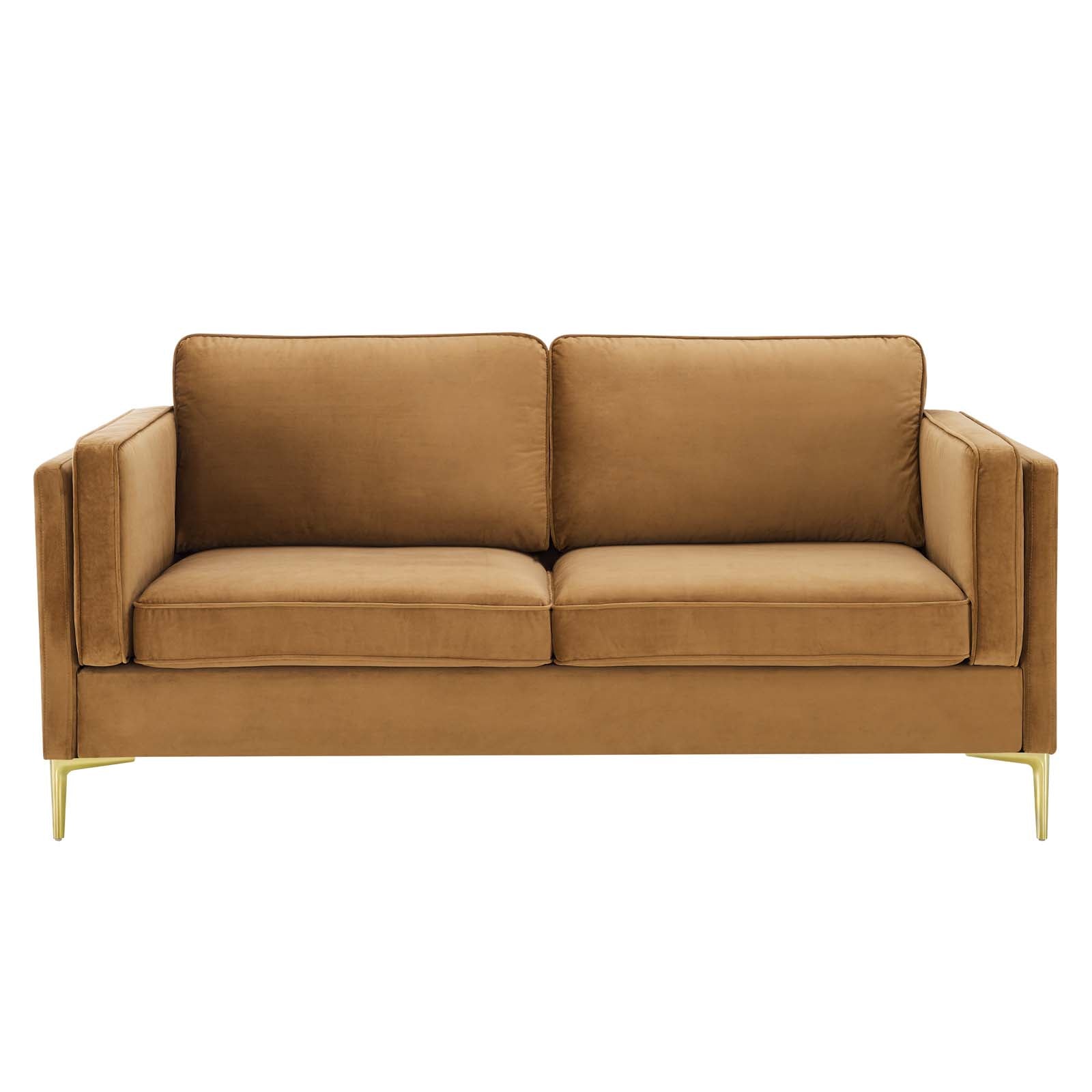Modway Sofas & Couches - Kaiya Performance Velvet Sofa Cognac