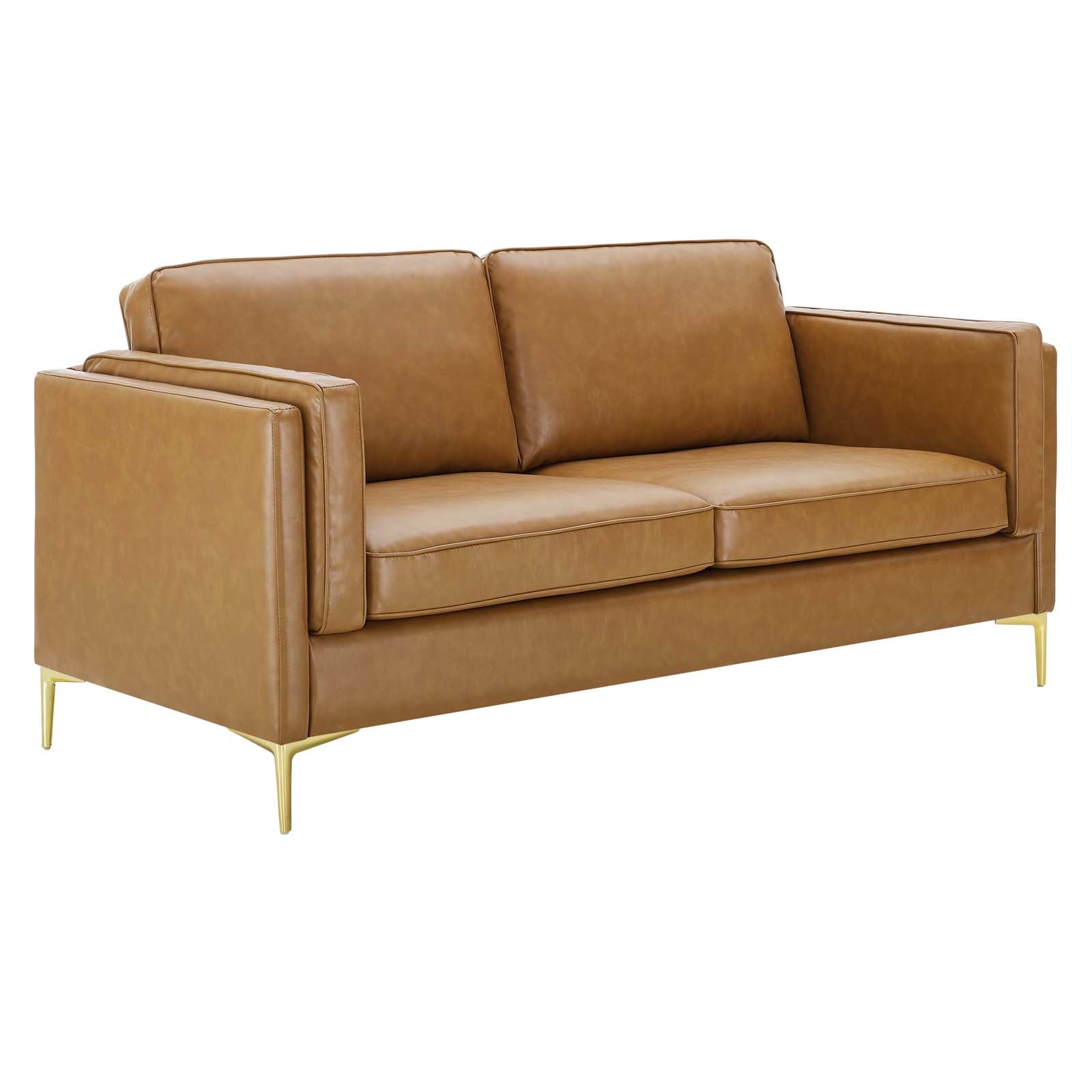 Modway Sofas & Couches - Kaiya Vegan Leather Sofa Tan