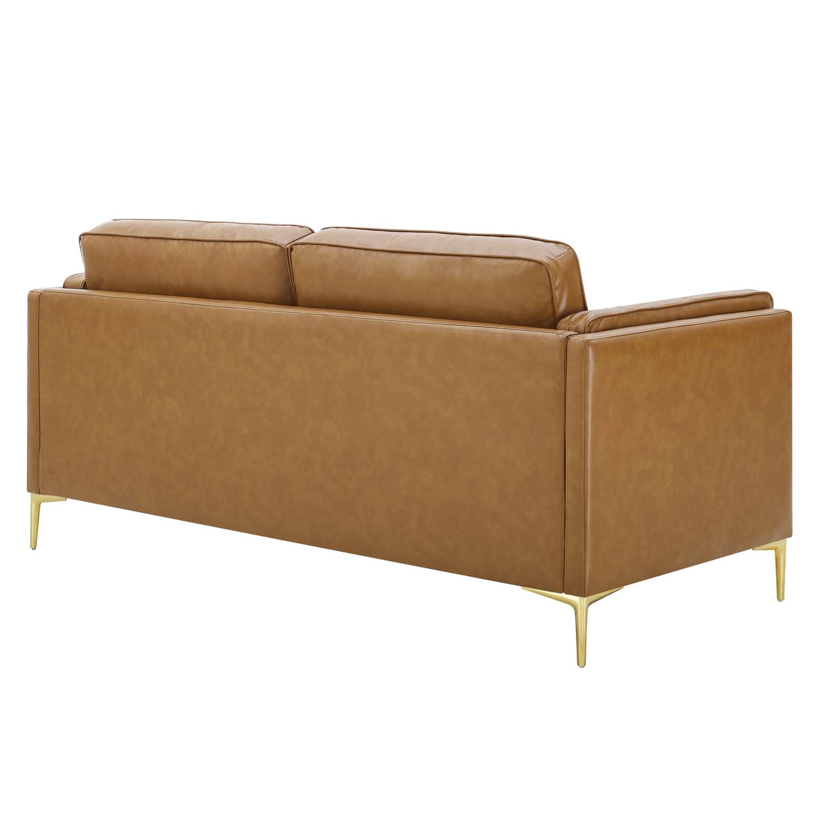 Modway Sofas & Couches - Kaiya Vegan Leather Sofa Tan
