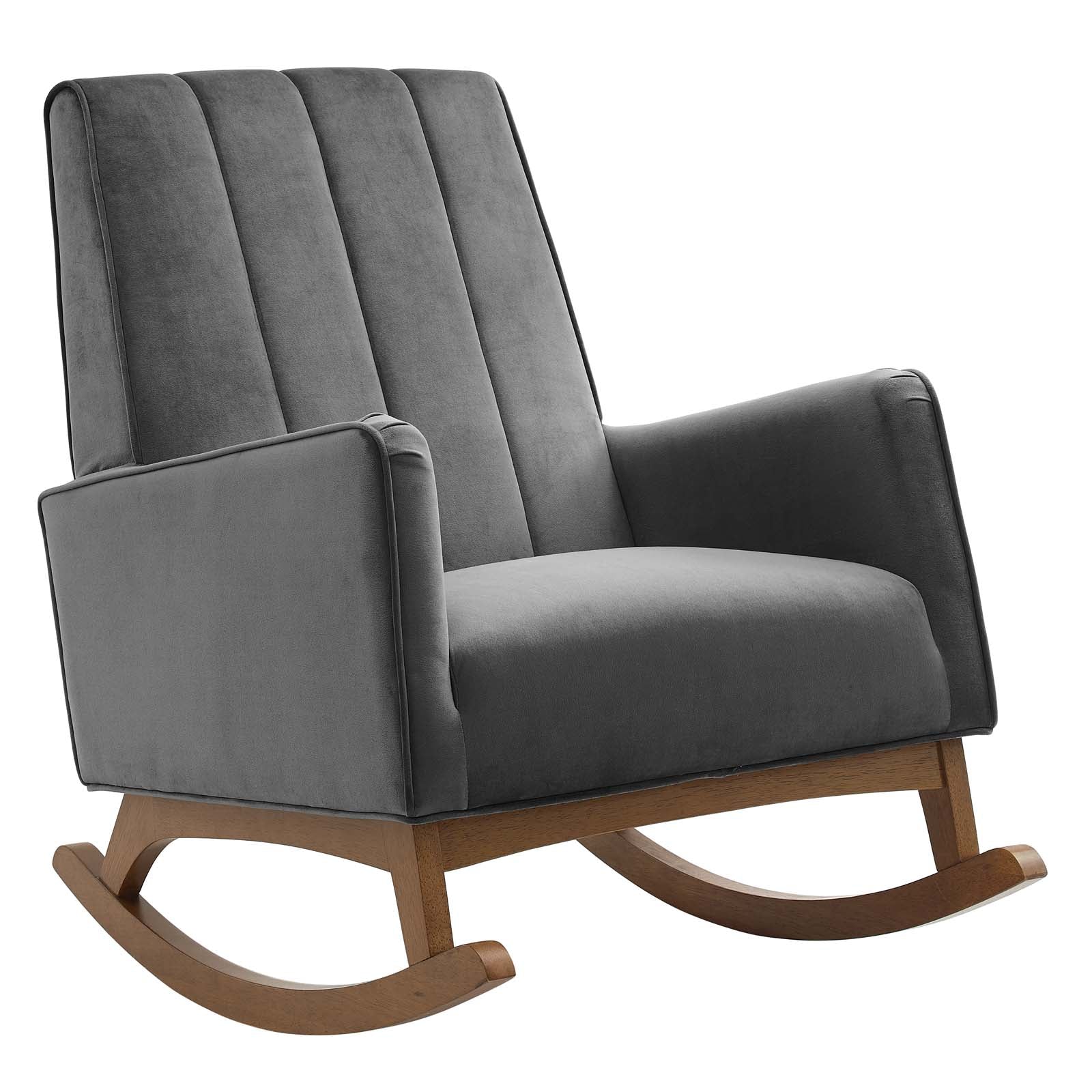 Modway Accent Chairs - Sway-Performance-Velvet-Rocking-Chair-Gray