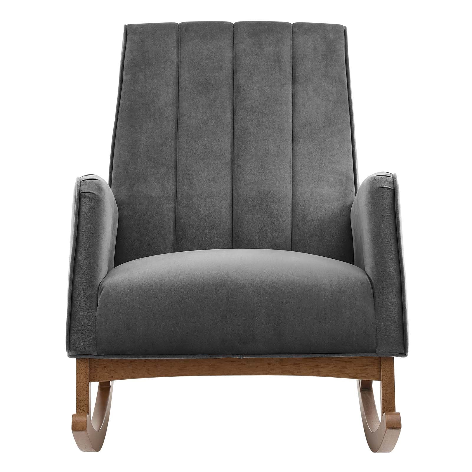 Modway Accent Chairs - Sway-Performance-Velvet-Rocking-Chair-Gray