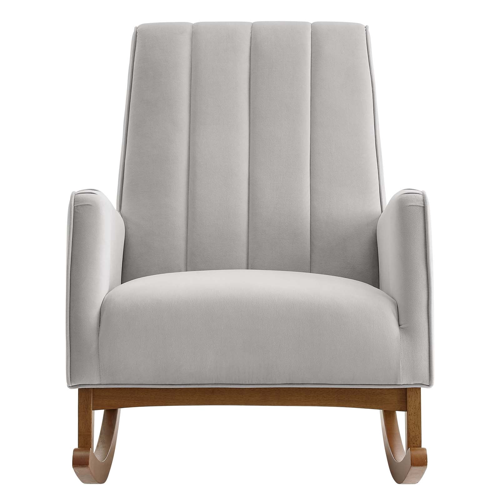 Modway Accent Chairs - Sway-Performance-Velvet-Rocking-Chair-Light-Gray