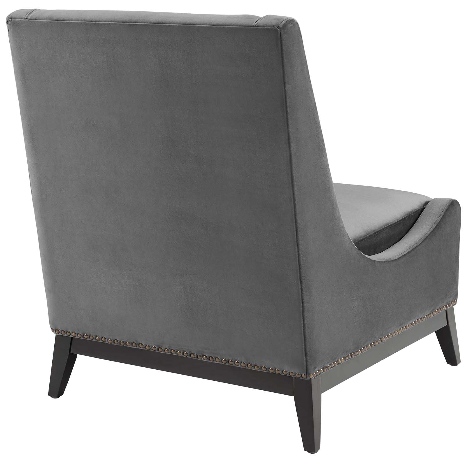 Modway Accent Chairs - Confident Lounge Chair Upholstered Performance Velvet Gray ( Set of 2 )